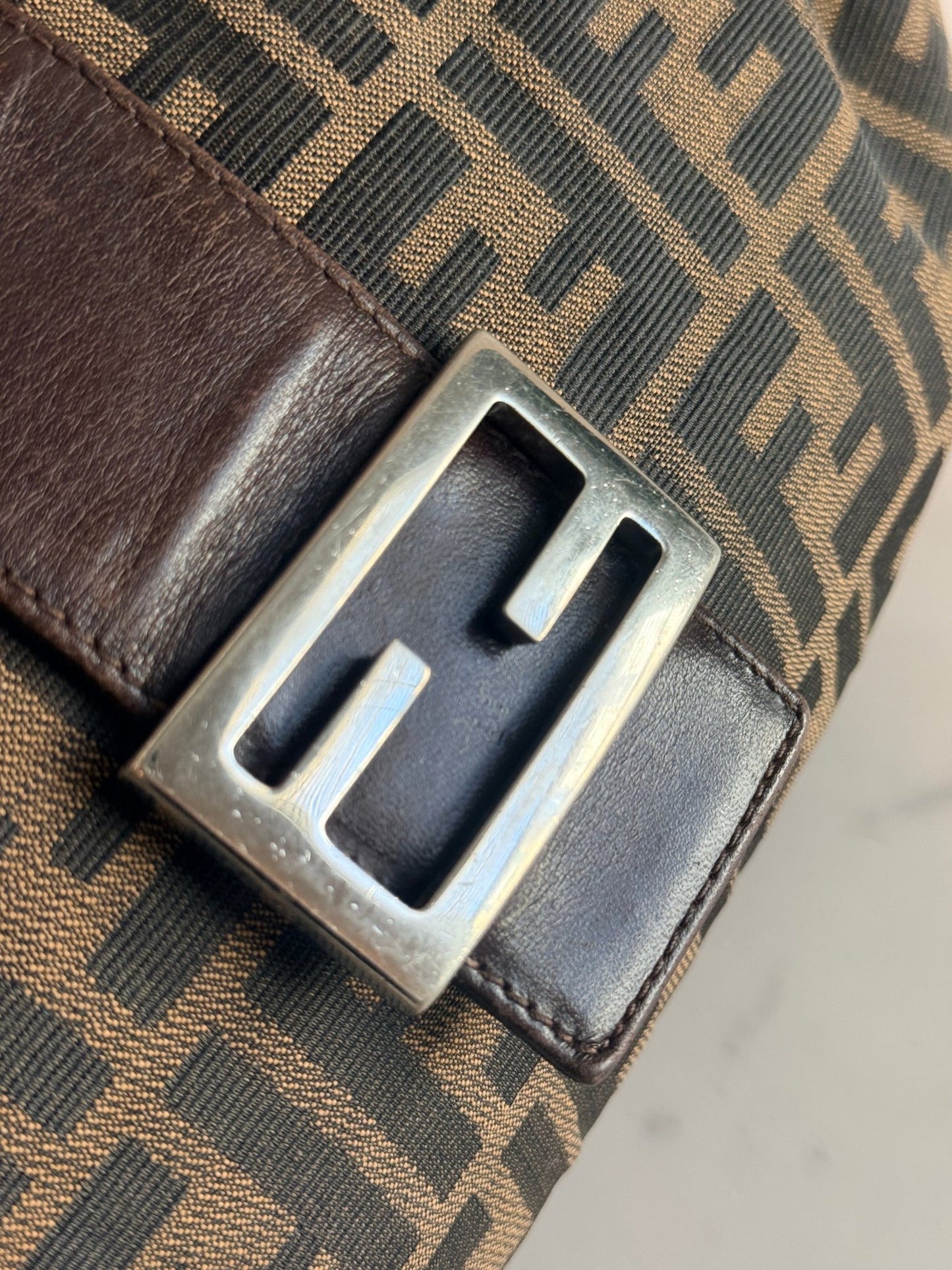 Fendi Zucca Croissant Hobo Brown - Styles via Sina