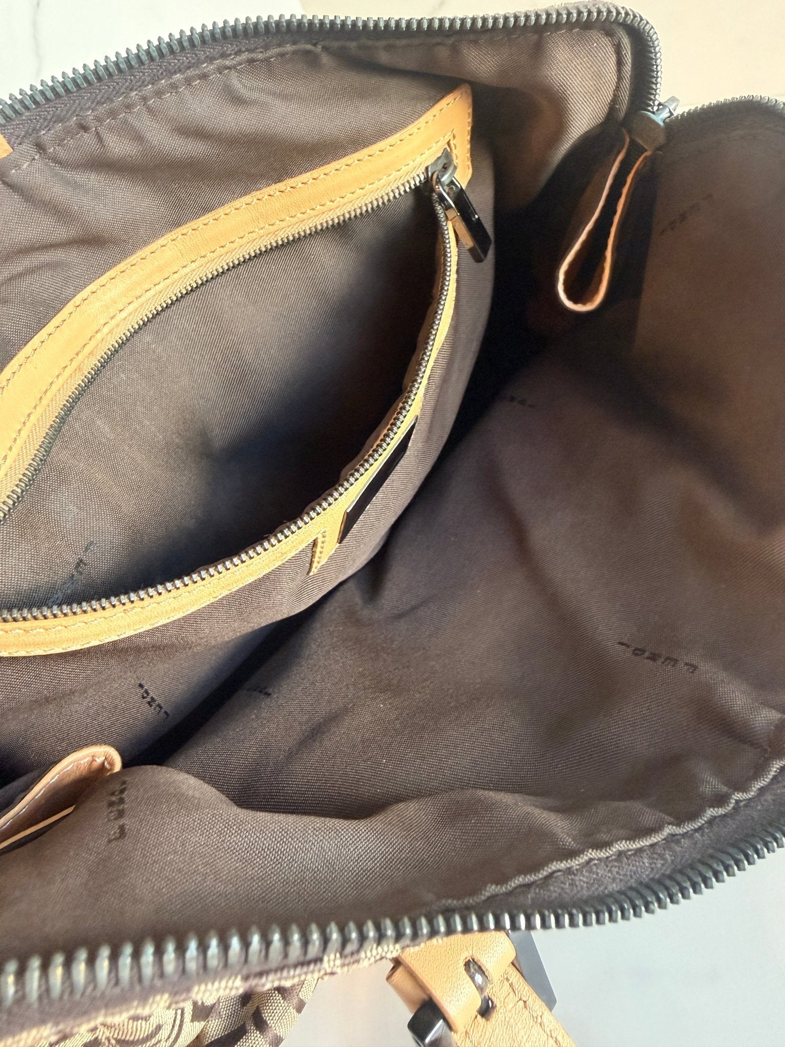 Fendi Zucchino Boston Bag Light Brown - Styles via Sina