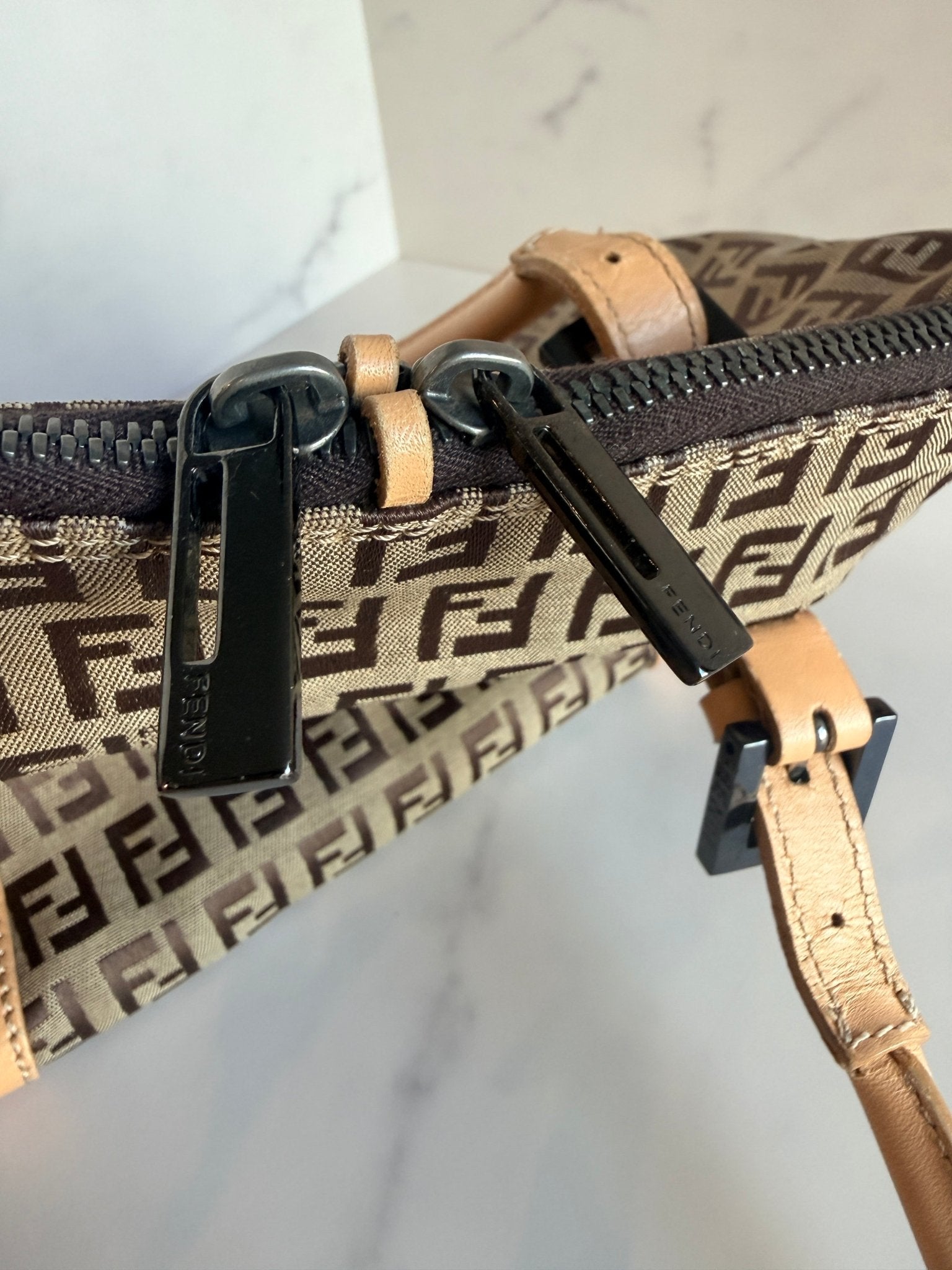 Fendi Zucchino Boston Bag Light Brown - Styles via Sina