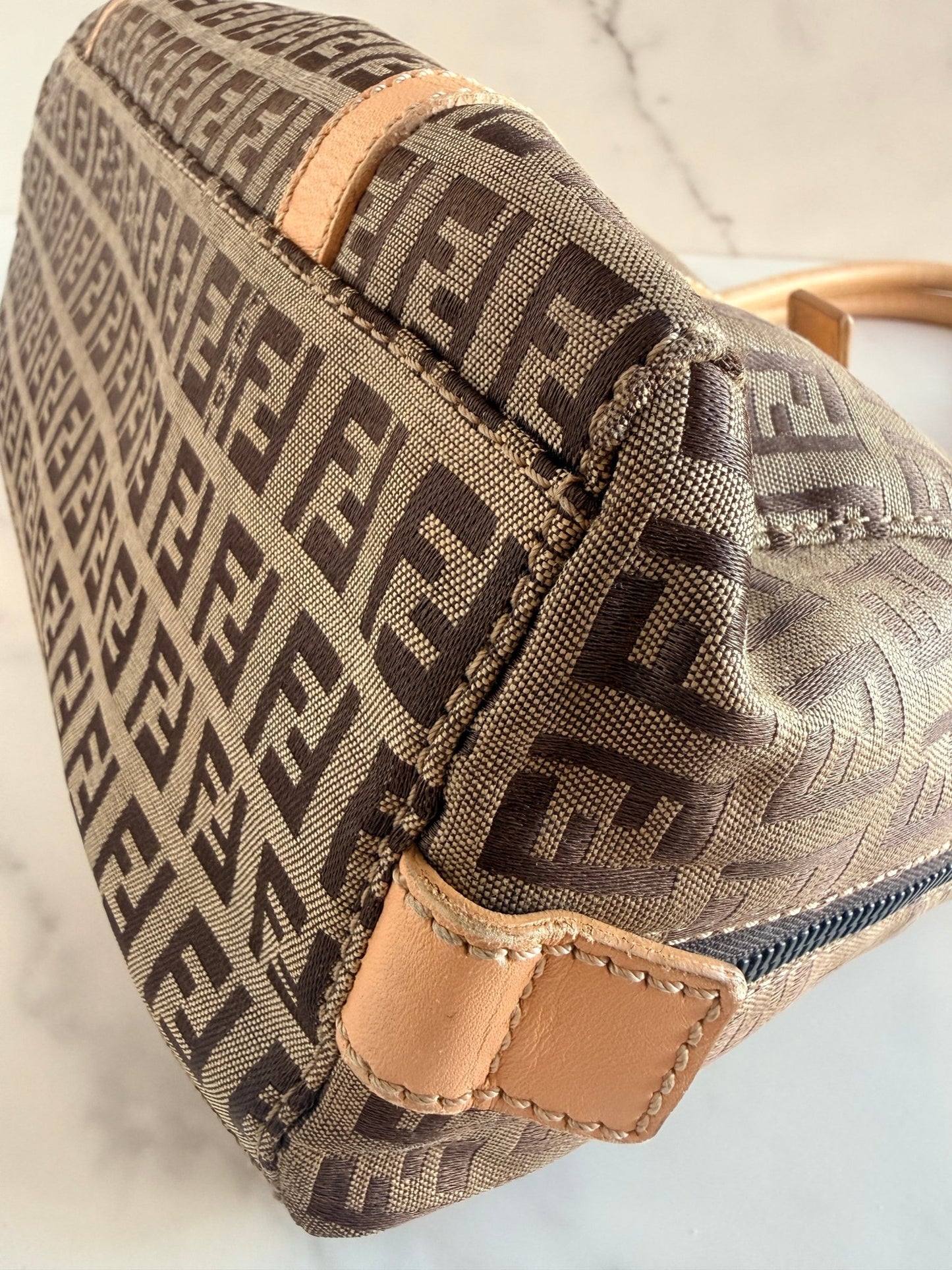 Fendi Zucchino Boston Bag Light Brown - Styles via Sina