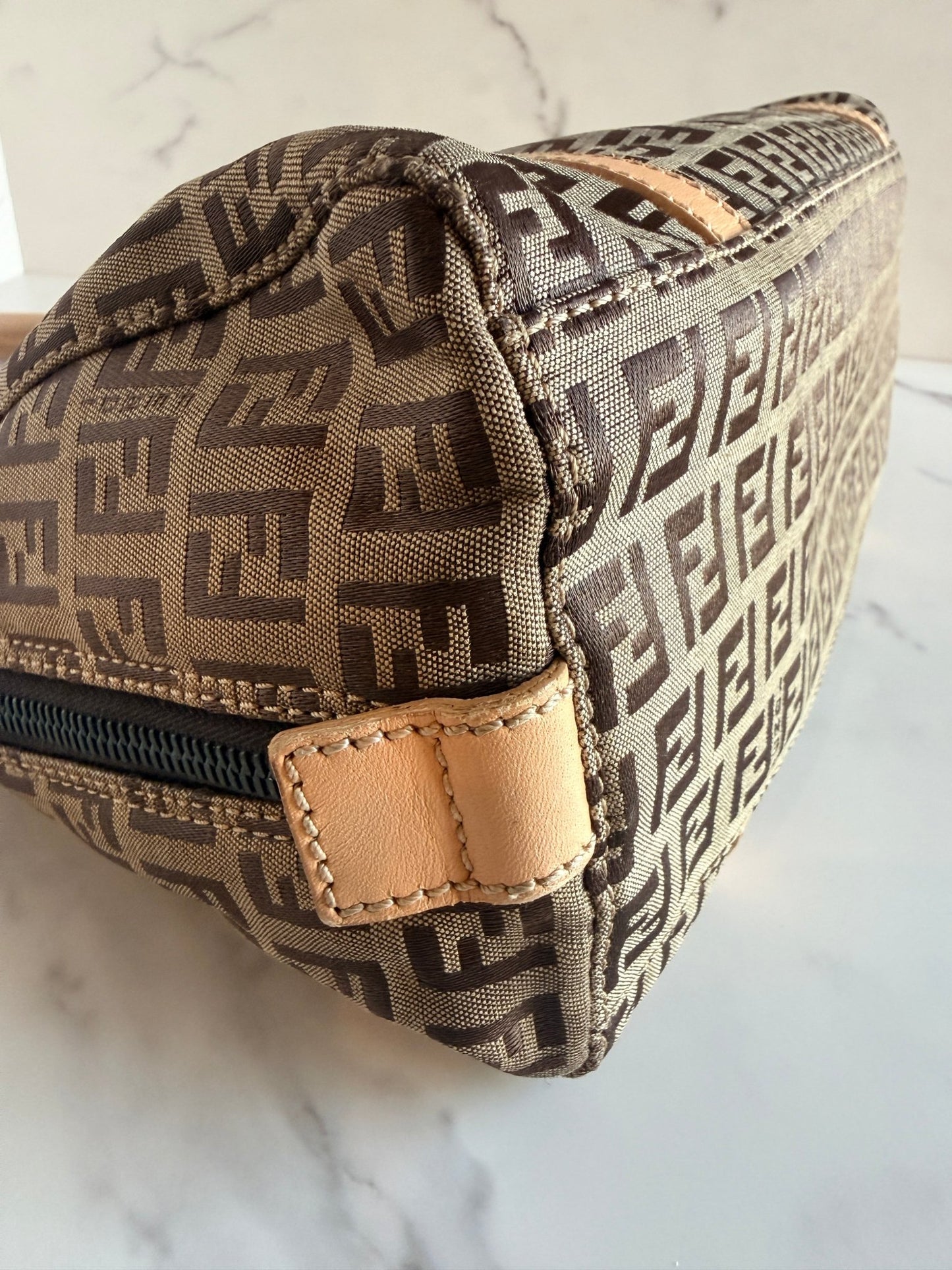 Fendi Zucchino Boston Bag Light Brown - Styles via Sina