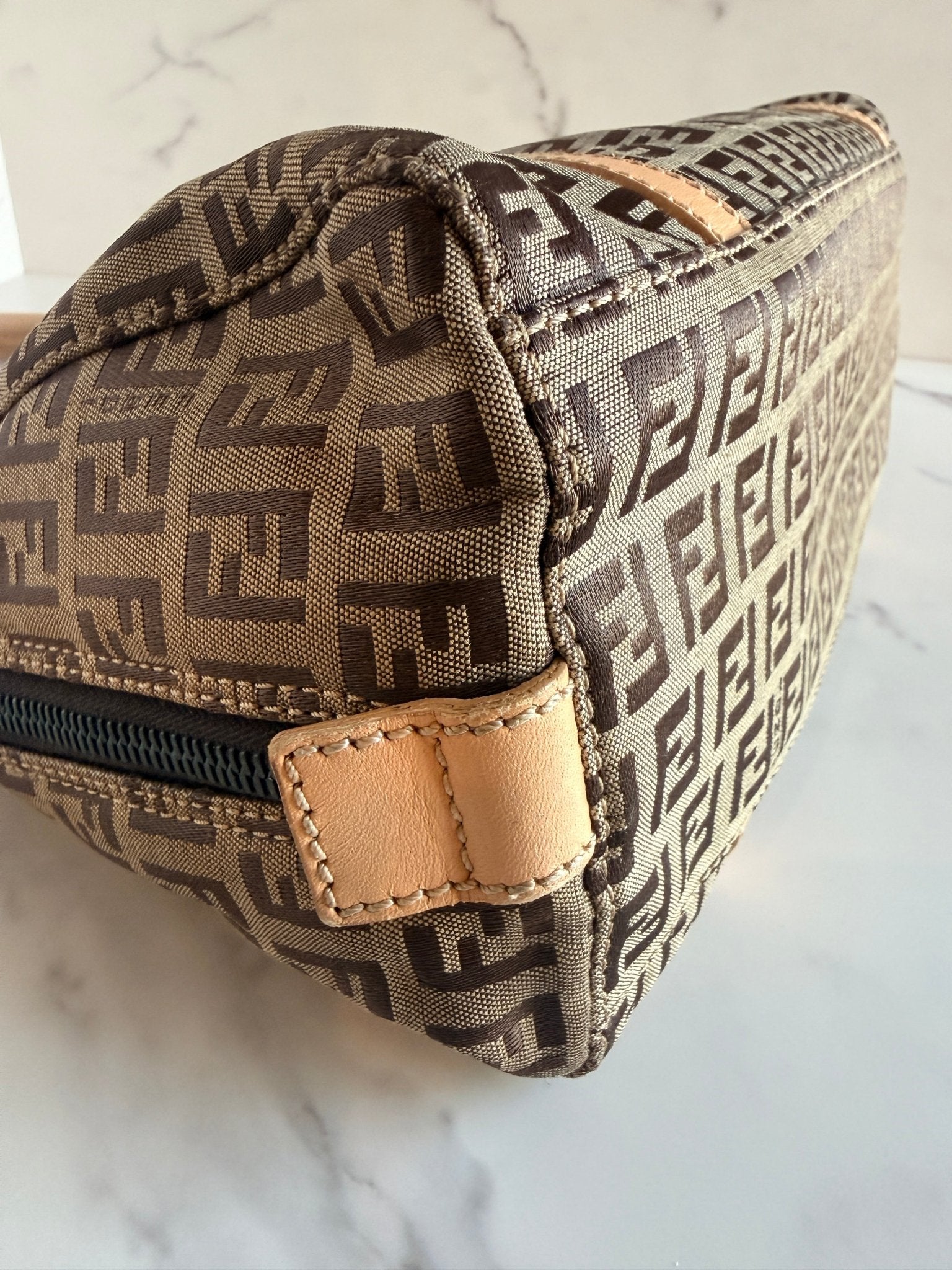 Fendi Zucchino Boston Bag Light Brown - Styles via Sina