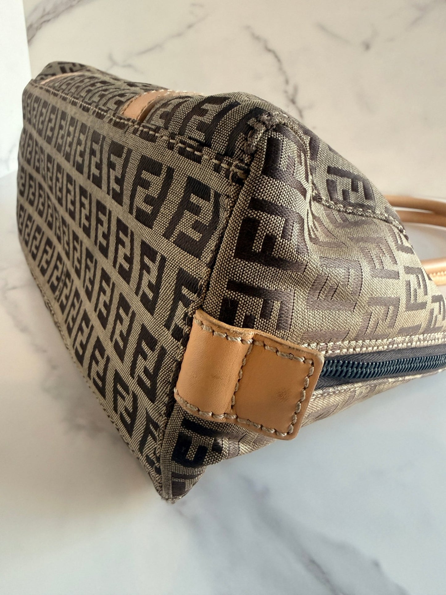 Fendi Zucchino Boston Bag Light Brown - Styles via Sina