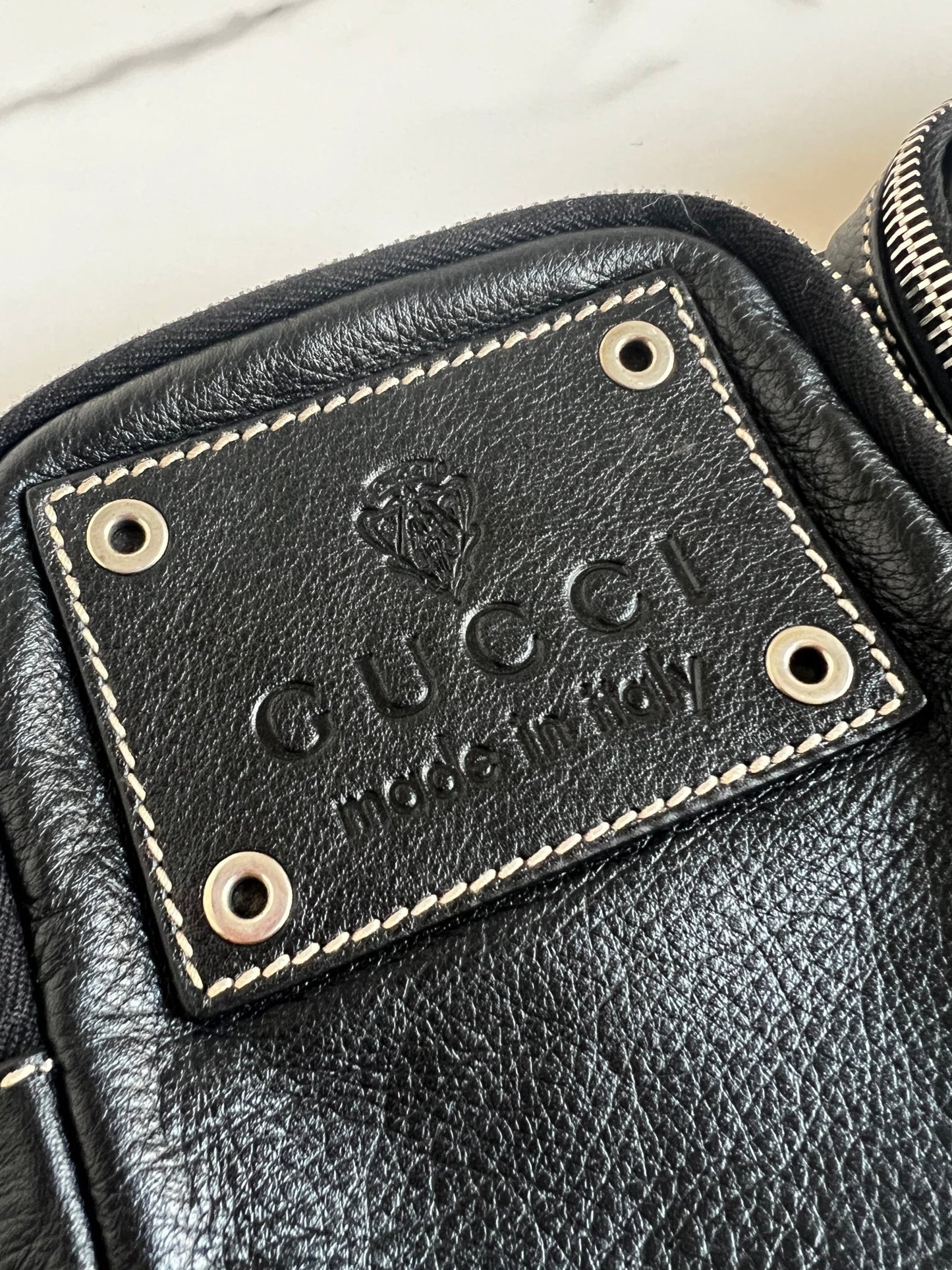 Gucci Crest Hysteria Belt Bag Leather Black - Styles via Sina