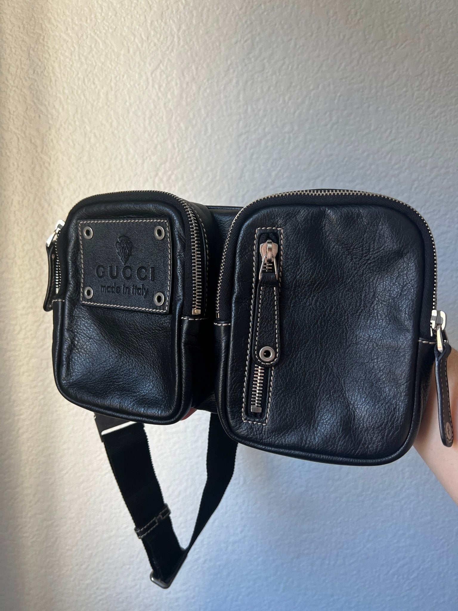 Gucci Crest Hysteria Belt Bag Leather Black - Styles via Sina