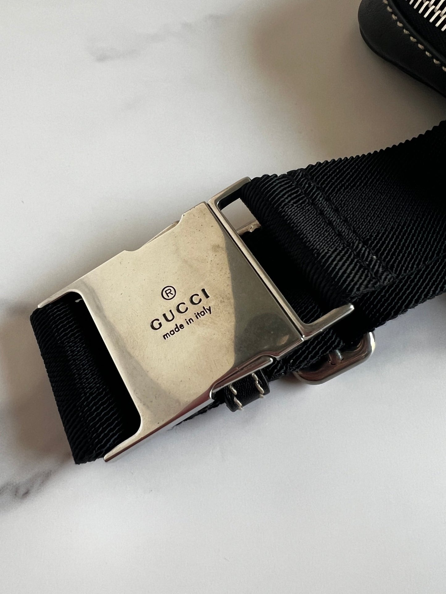 Gucci Crest Hysteria Belt Bag Leather Black - Styles via Sina