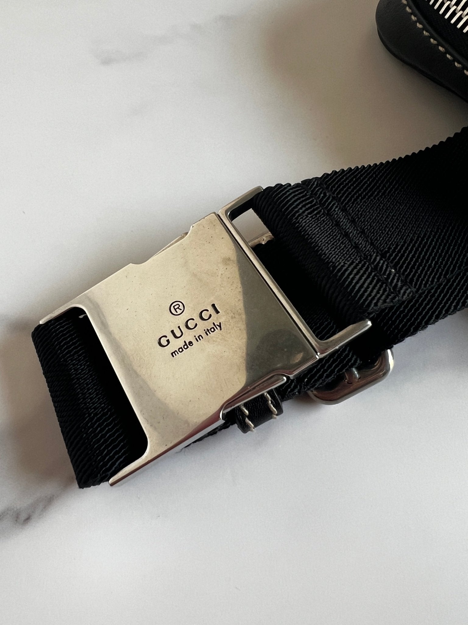 Gucci Crest Hysteria Belt Bag Leather Black - Styles via Sina