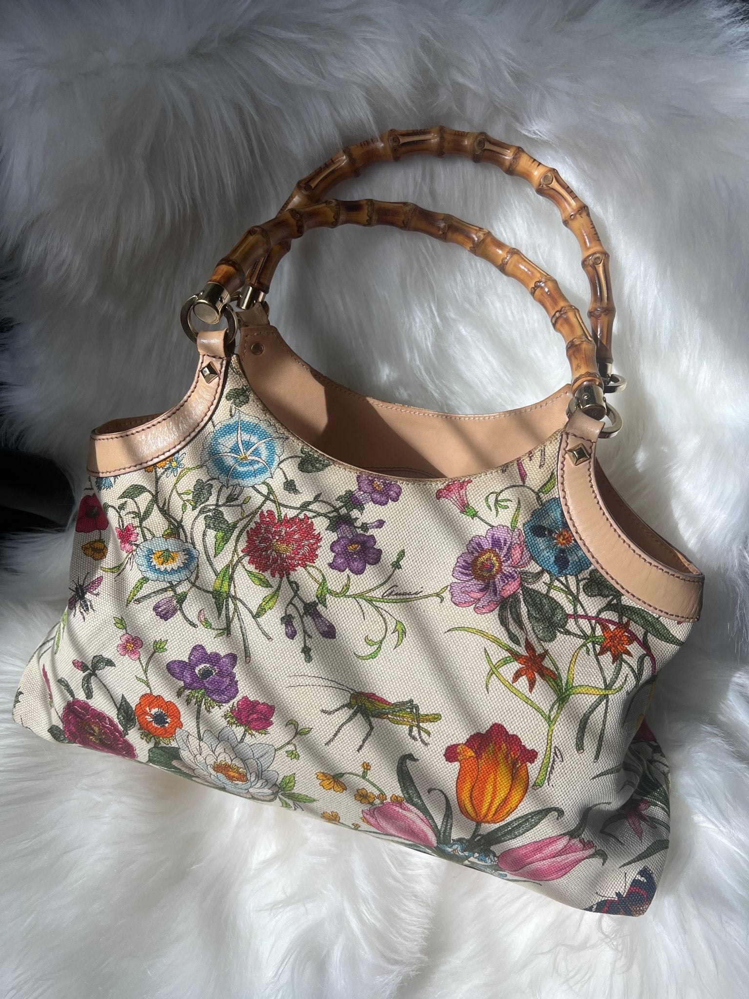 Gucci Flora Canvas Bamboo Handles - Styles via Sina