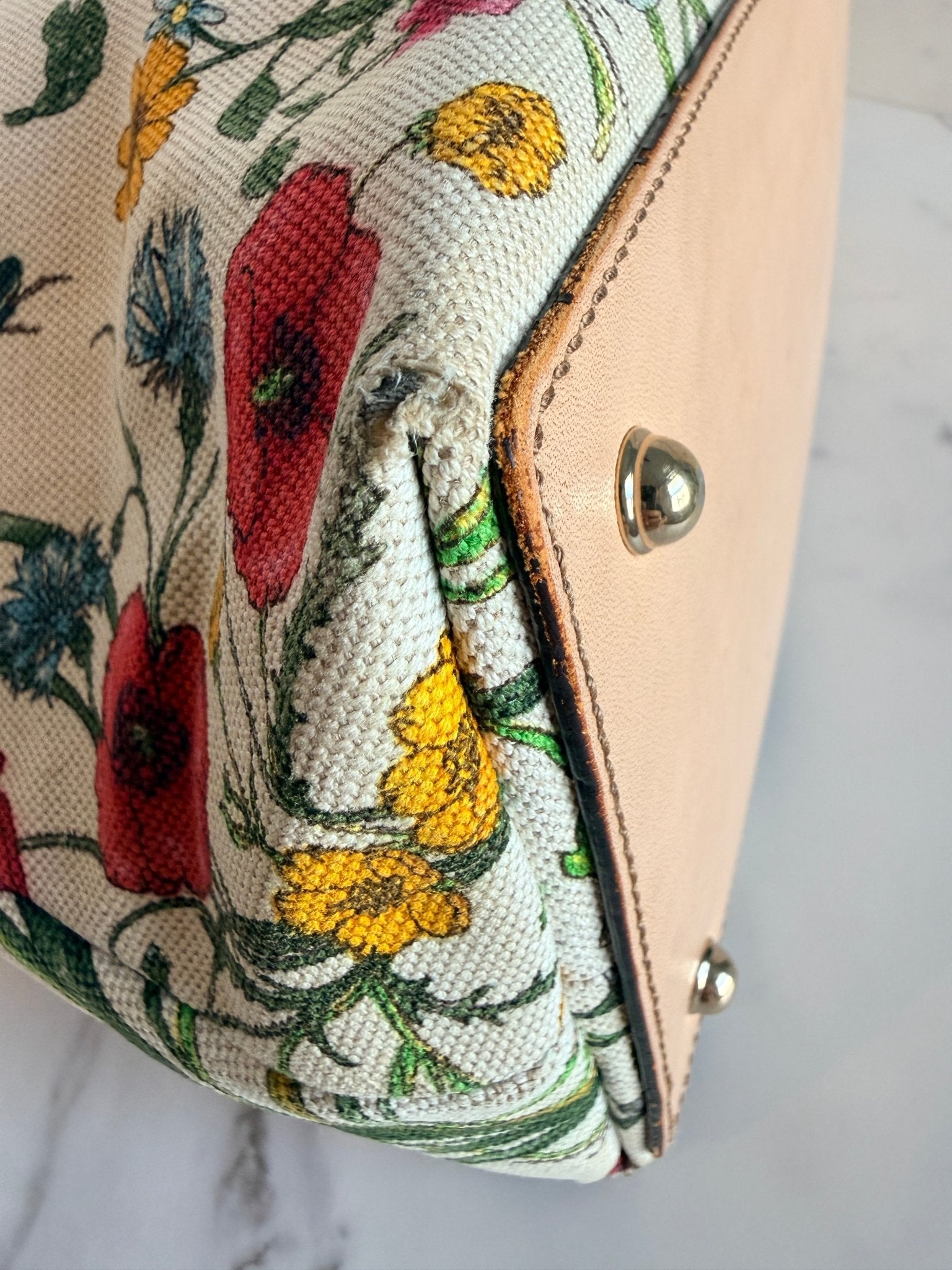 Gucci Flora Canvas Bamboo Handles - Styles via Sina