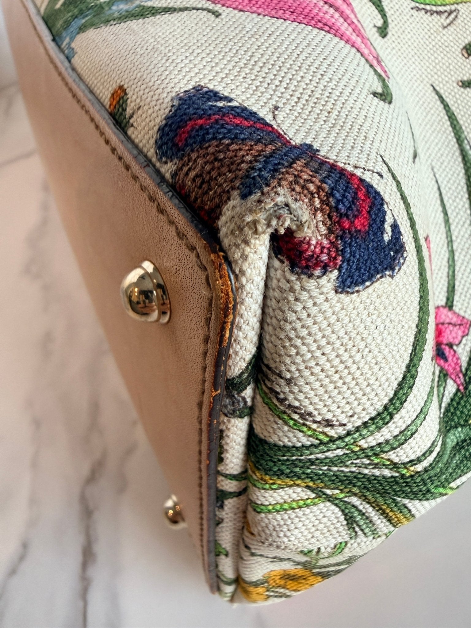 Gucci Flora Canvas Bamboo Handles - Styles via Sina