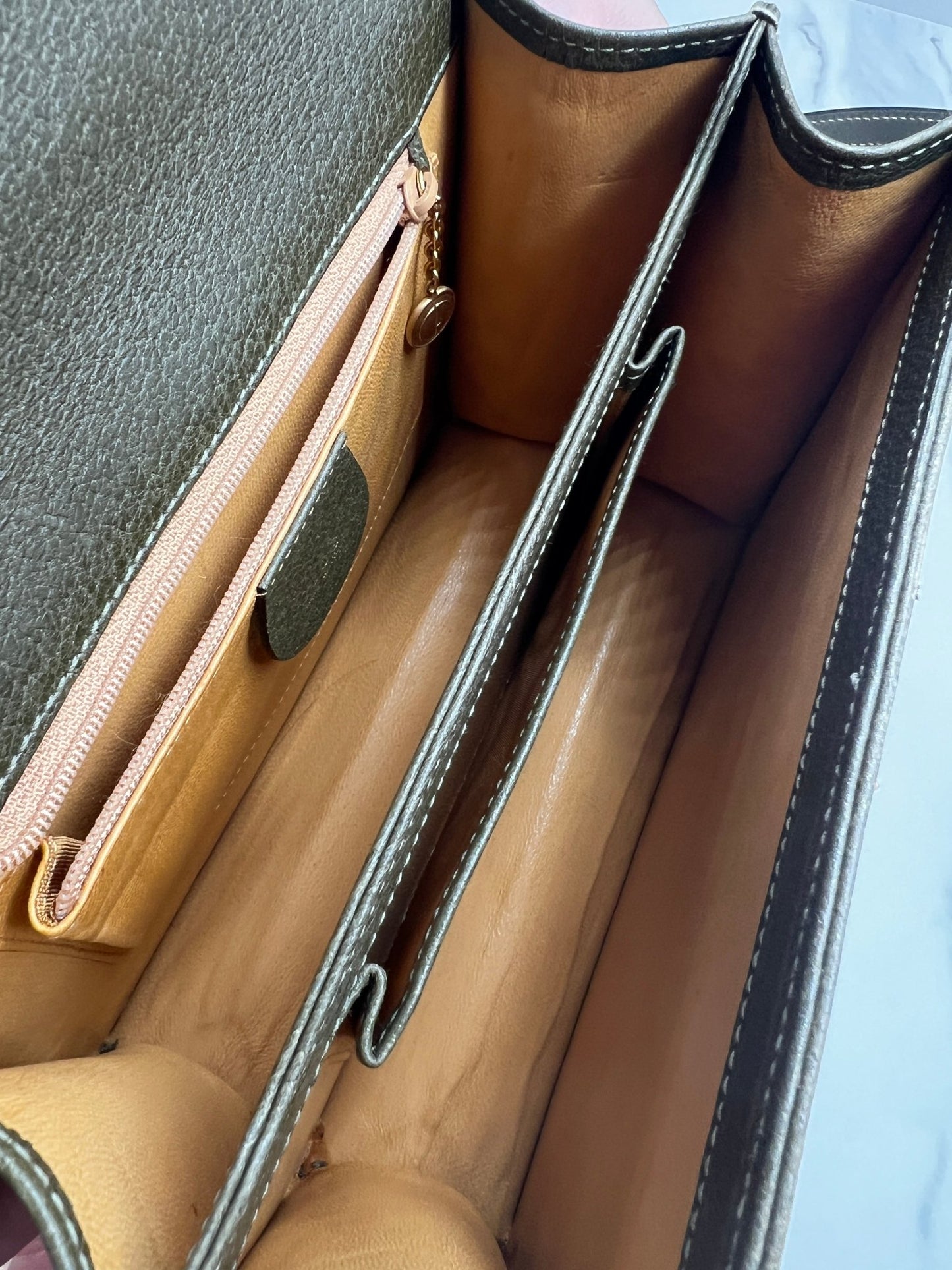 Gucci Kelly Leather Bag Olive - Styles via Sina