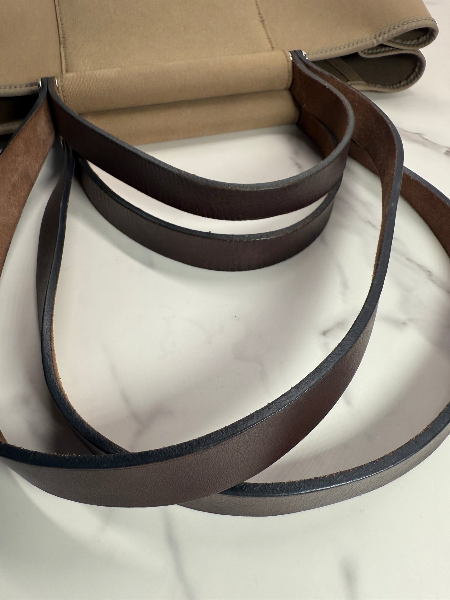 Hermès Cabag Elan PM Canvas Tote Etoupe/Ebene - Styles via Sina