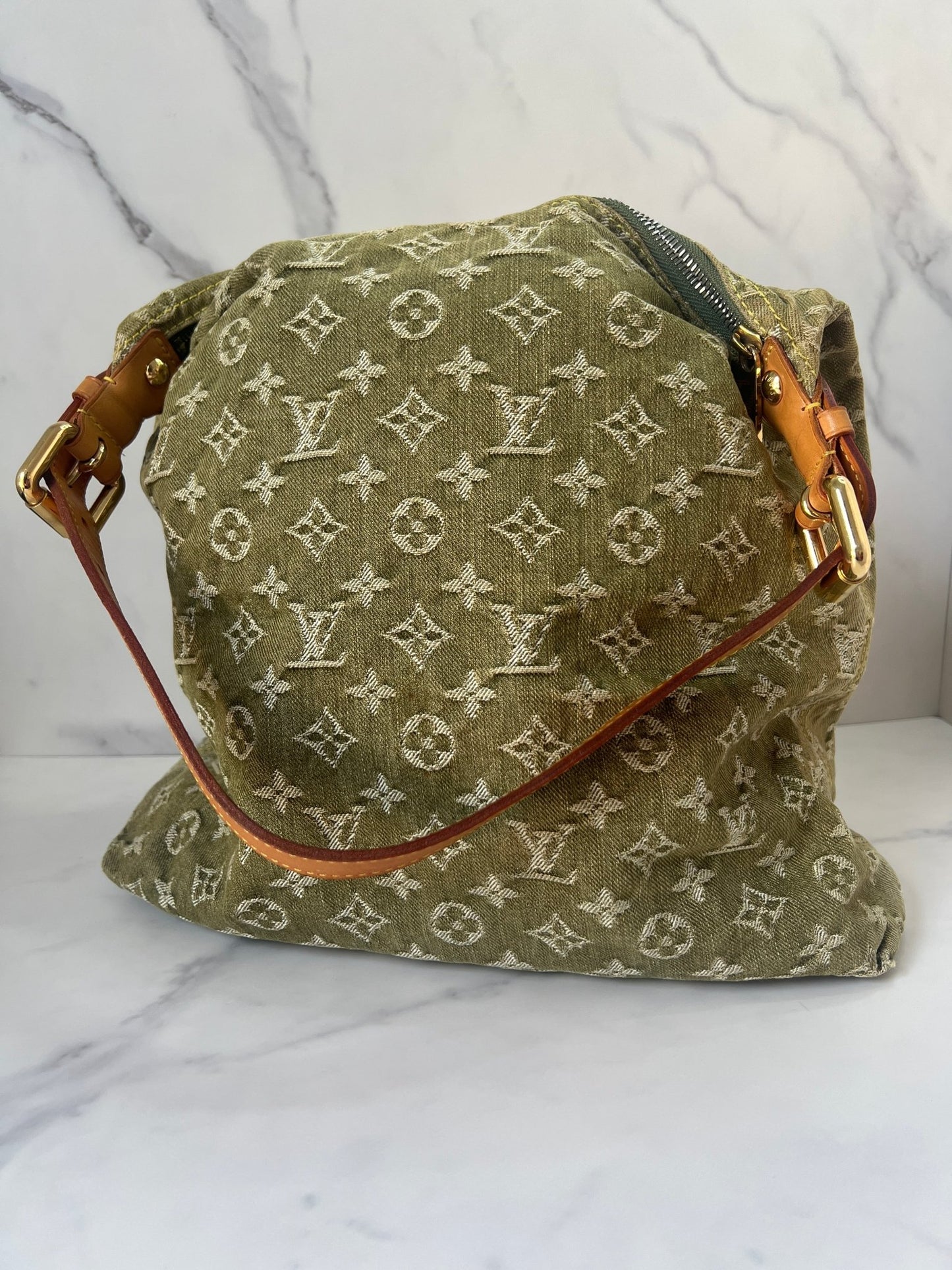 Louis Vuitton Baggy GM Monogram Denim Green - Styles via Sina
