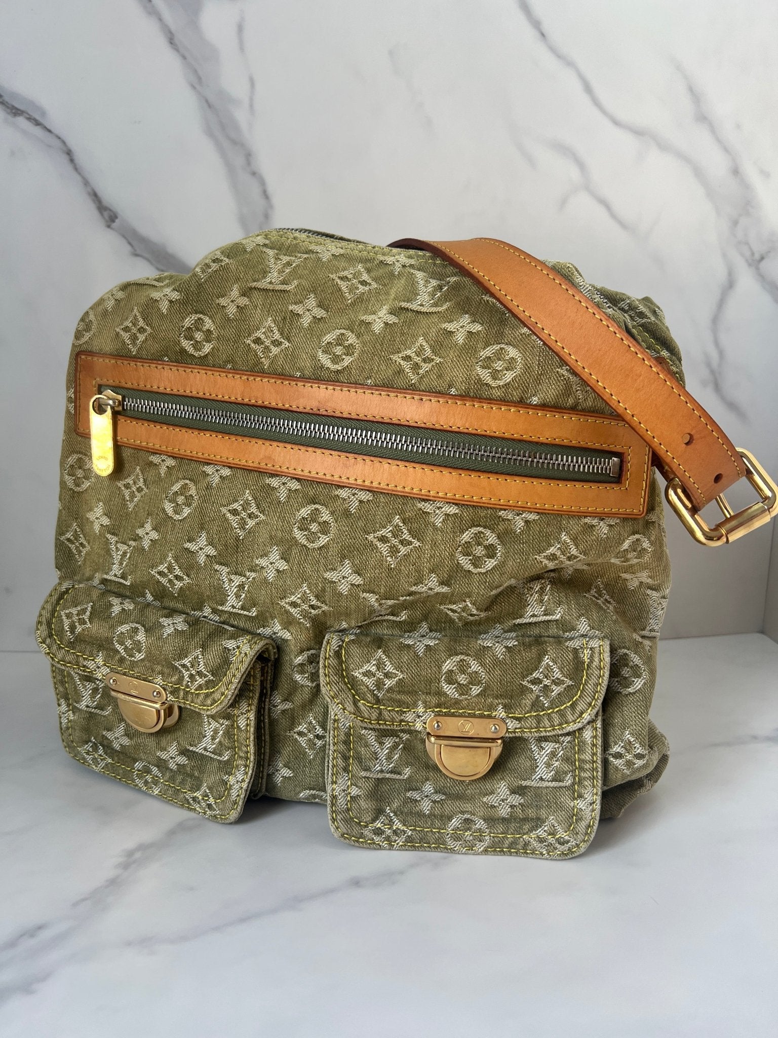 Louis Vuitton Baggy GM Monogram Denim Green - Styles via Sina