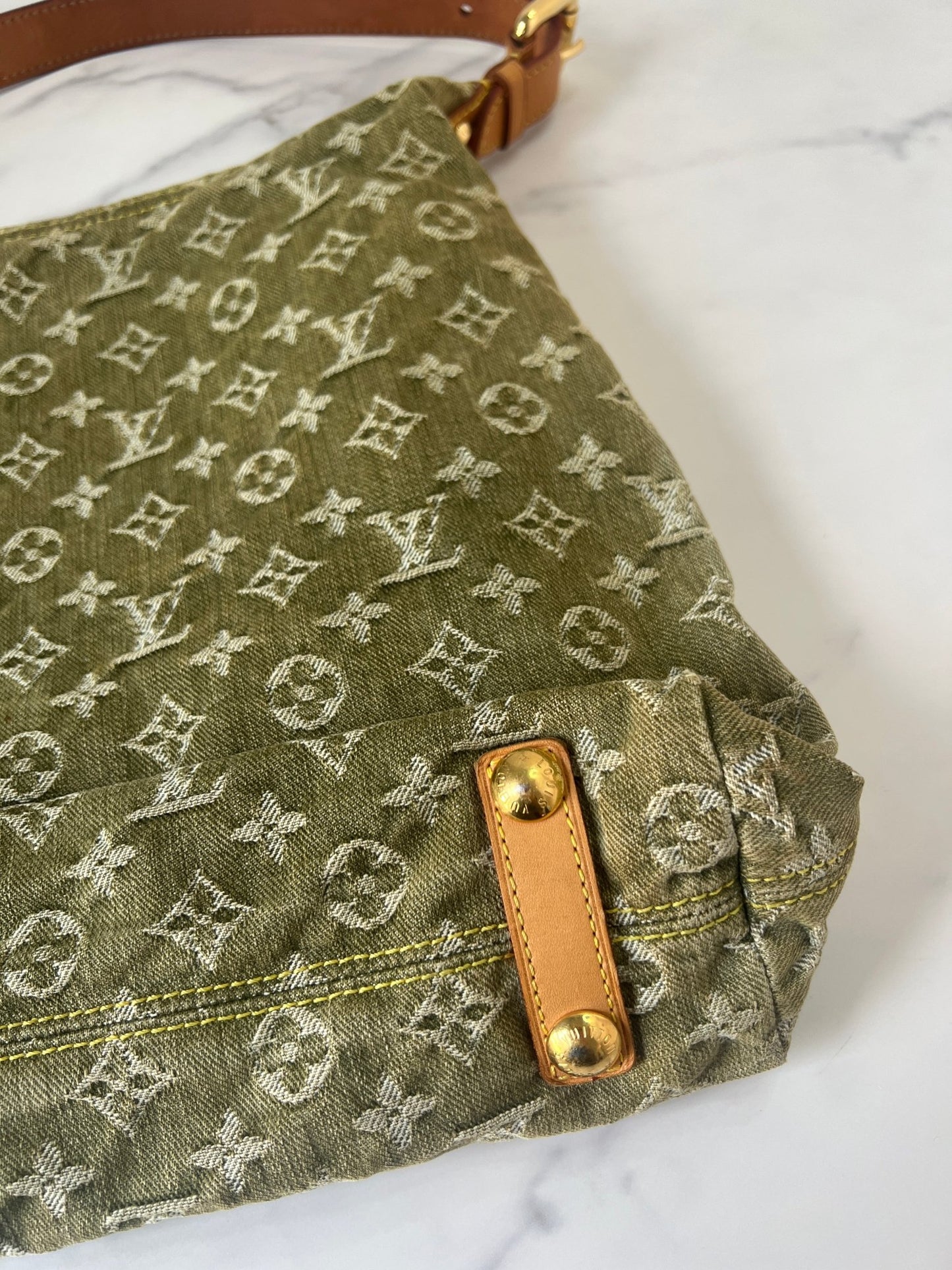 Louis Vuitton Baggy GM Monogram Denim Green - Styles via Sina