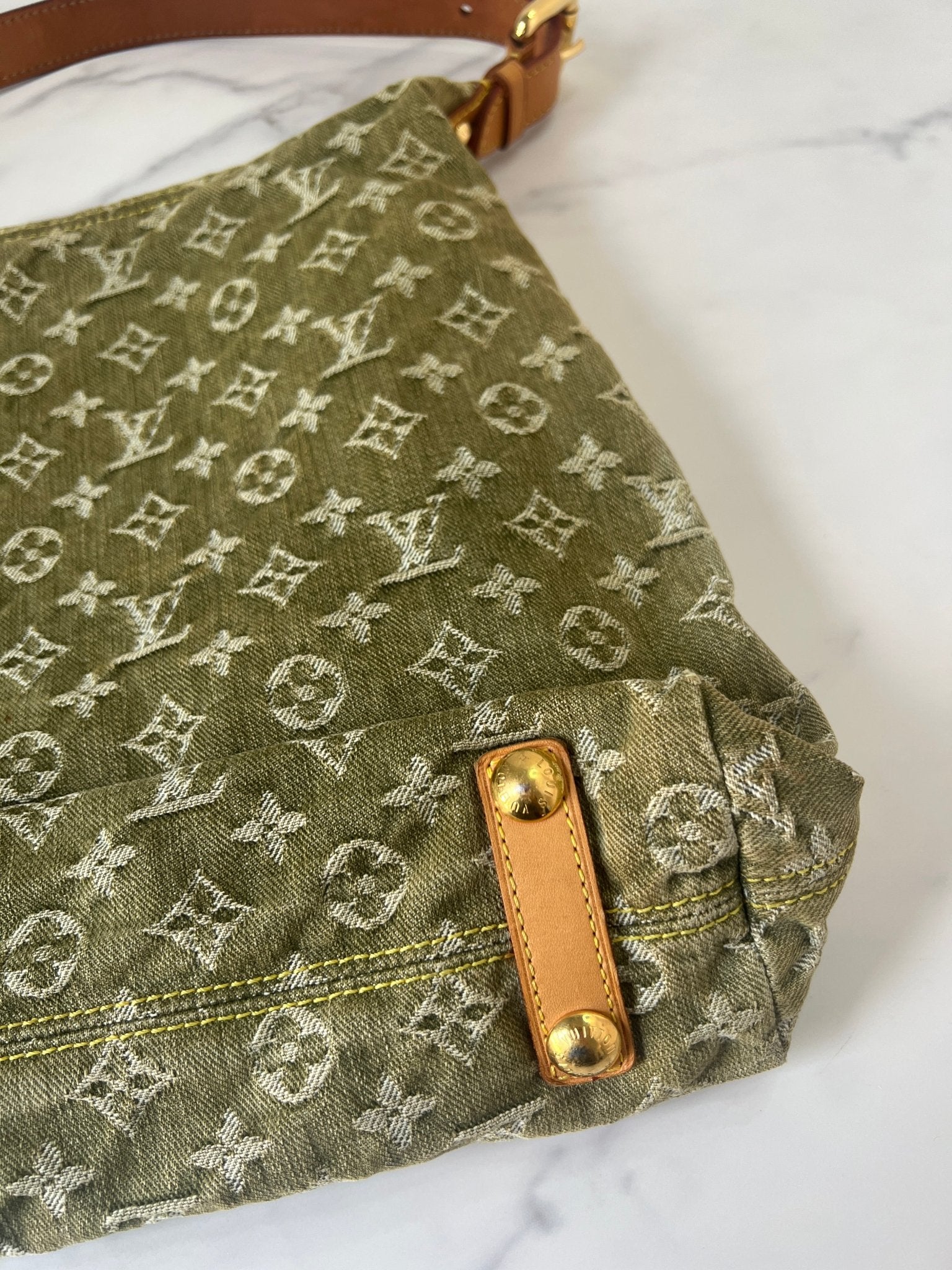 Louis Vuitton Baggy GM Monogram Denim Green - Styles via Sina