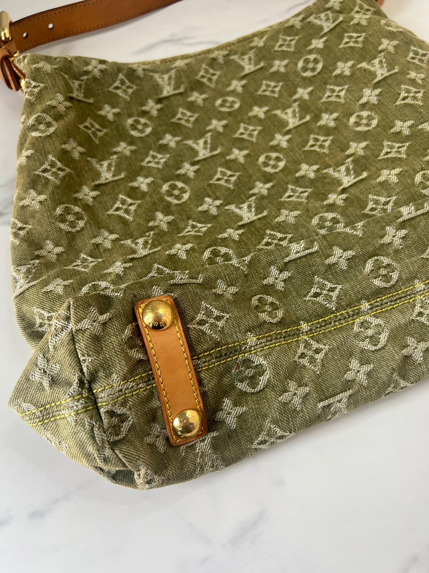 Louis Vuitton Baggy GM Monogram Denim Green - Styles via Sina
