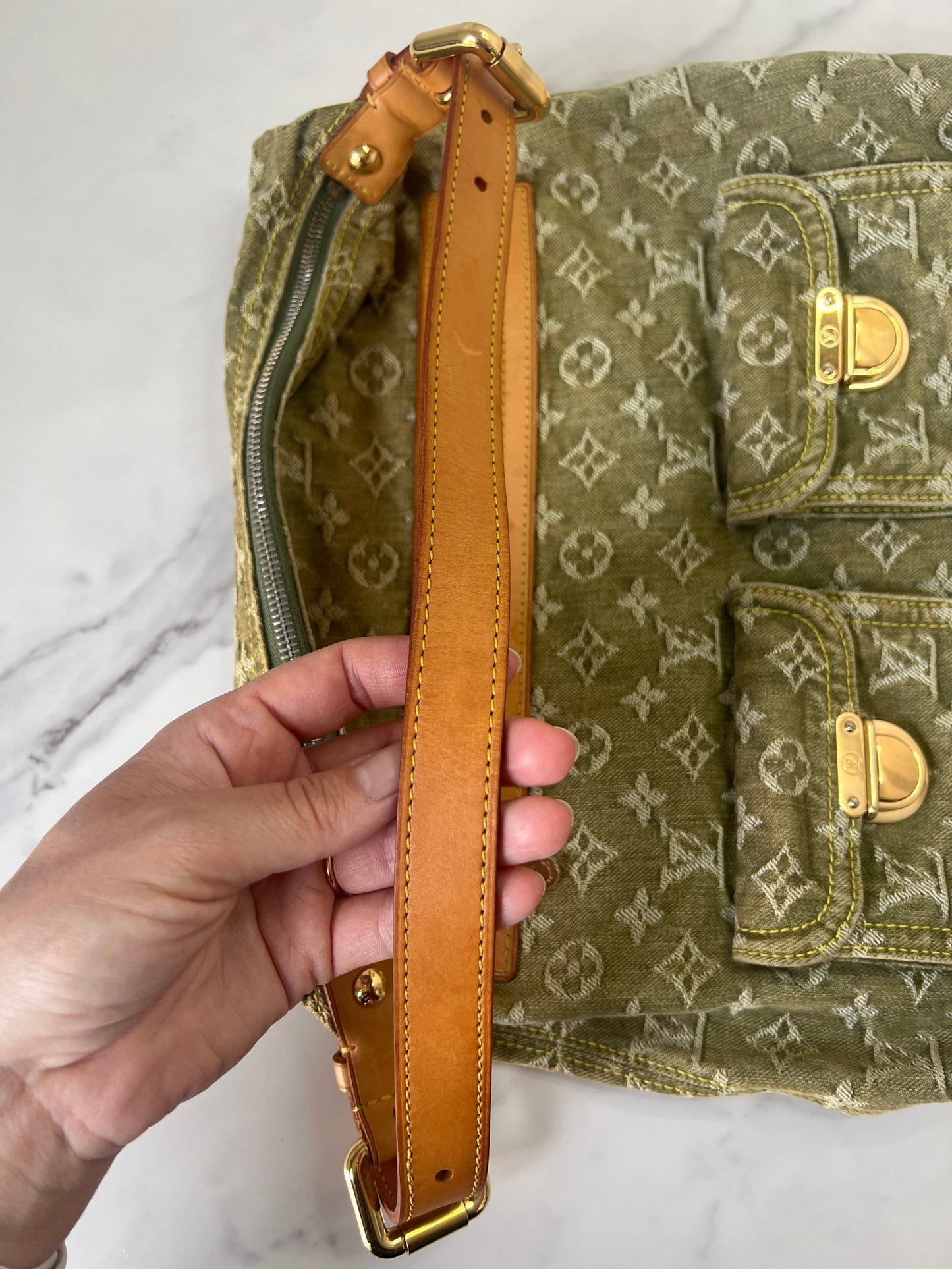 Louis Vuitton Baggy GM Monogram Denim Green - Styles via Sina