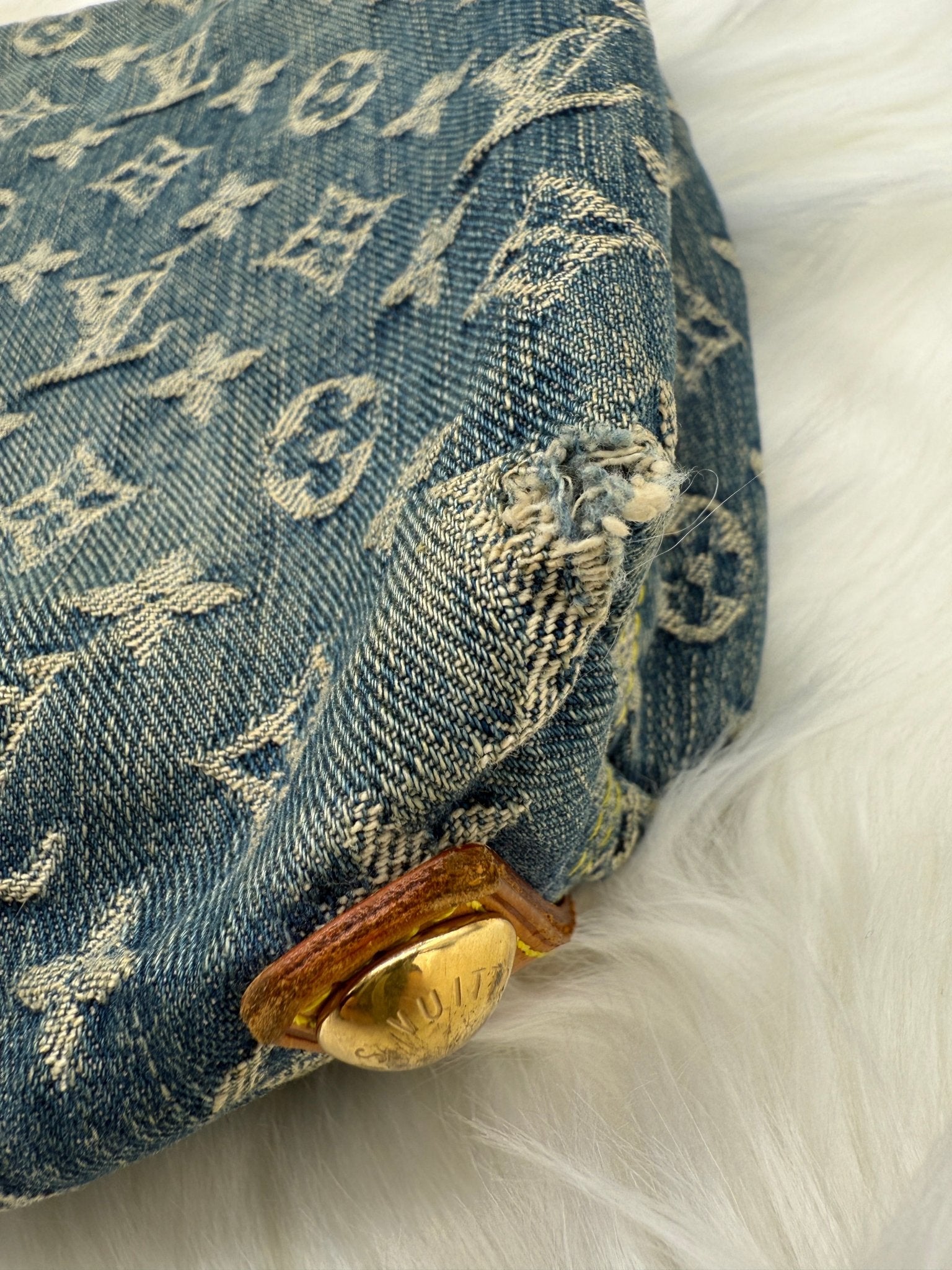 Louis Vuitton Baggy PM Monogram Denim in Blue - Styles via Sina