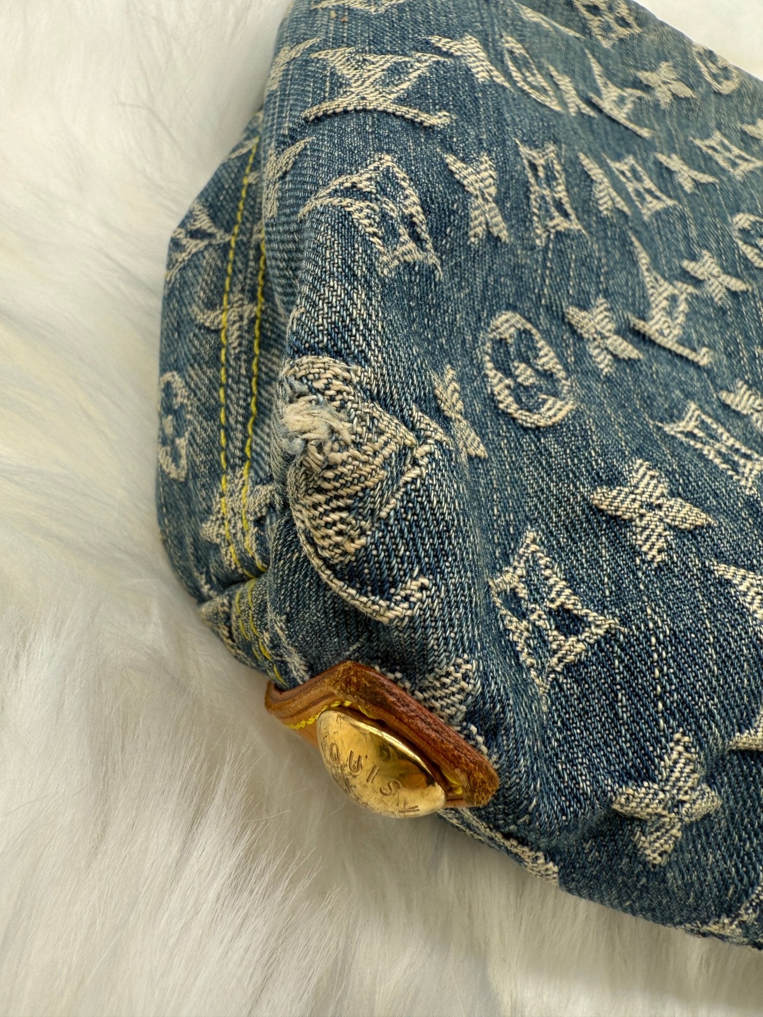 Louis Vuitton Baggy PM Monogram Denim in Blue - Styles via Sina