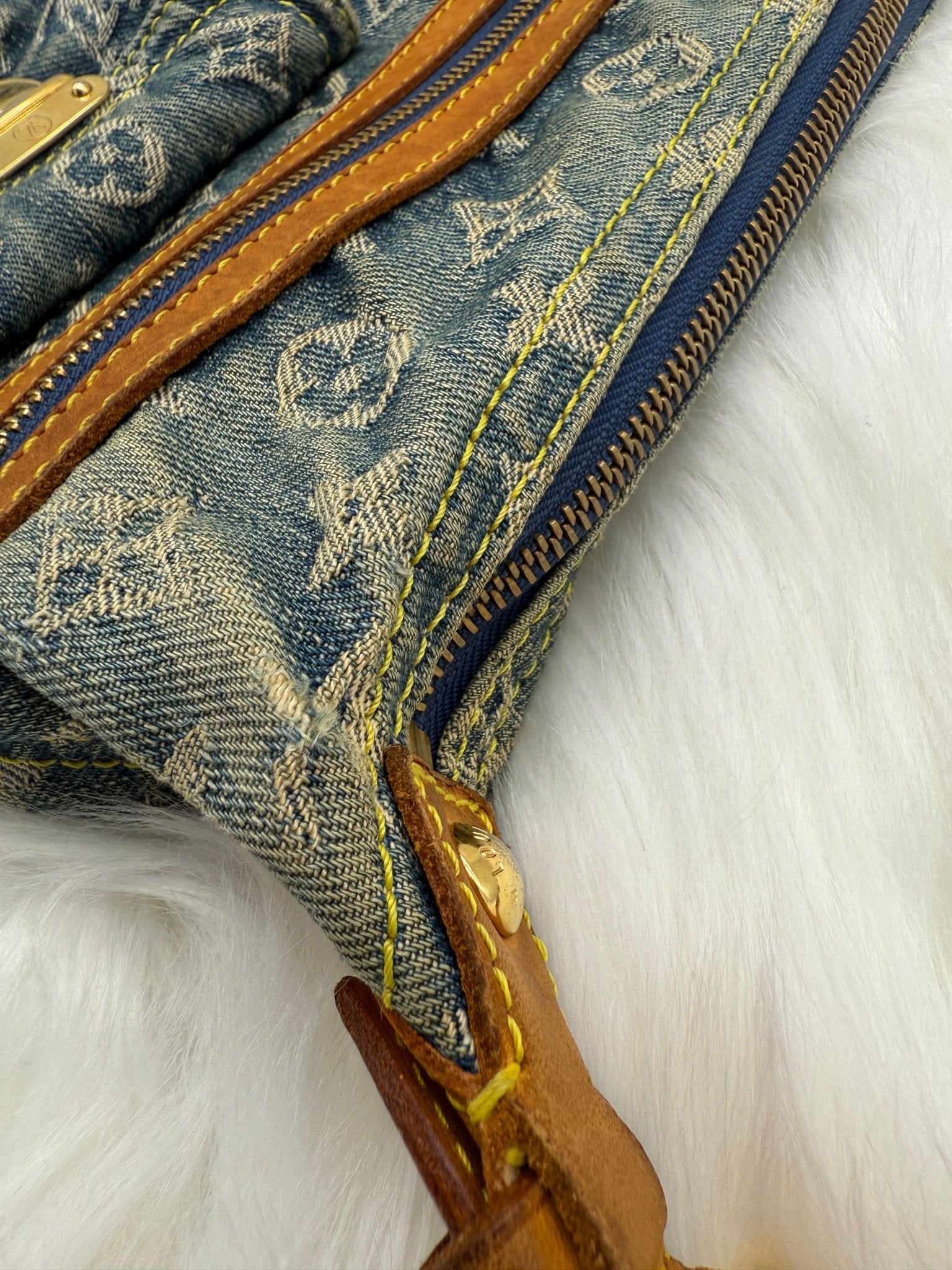 Louis Vuitton Baggy PM Monogram Denim in Blue - Styles via Sina