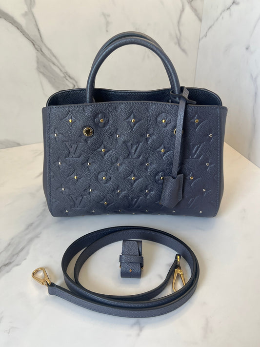 Louis Vuitton Empreinte Studded Montaigne BB Grey - Styles via Sina
