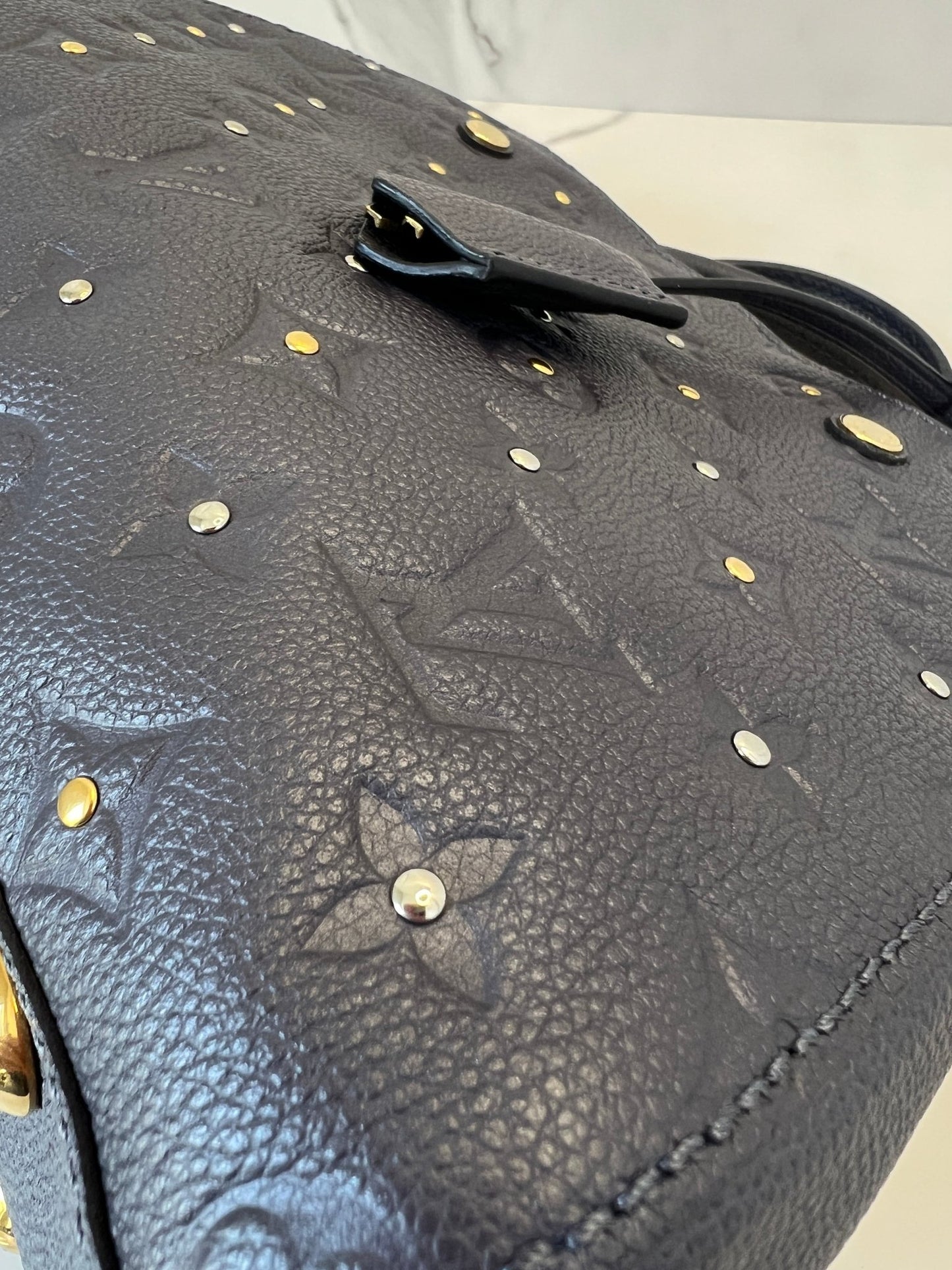 Louis Vuitton Empreinte Studded Montaigne BB Grey - Styles via Sina