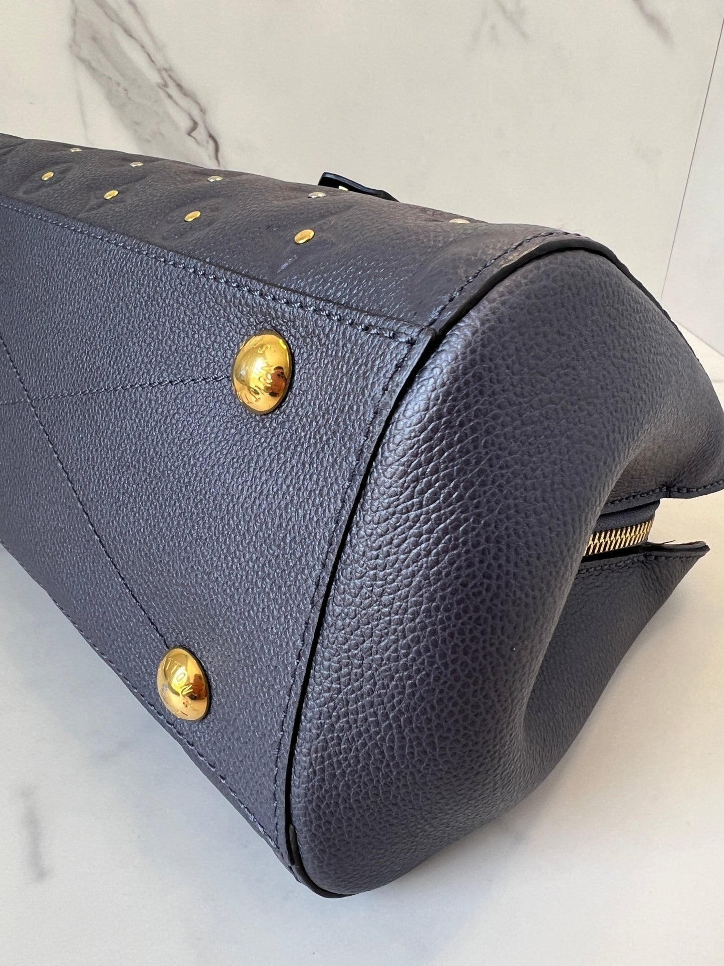 Louis Vuitton Empreinte Studded Montaigne BB Grey - Styles via Sina