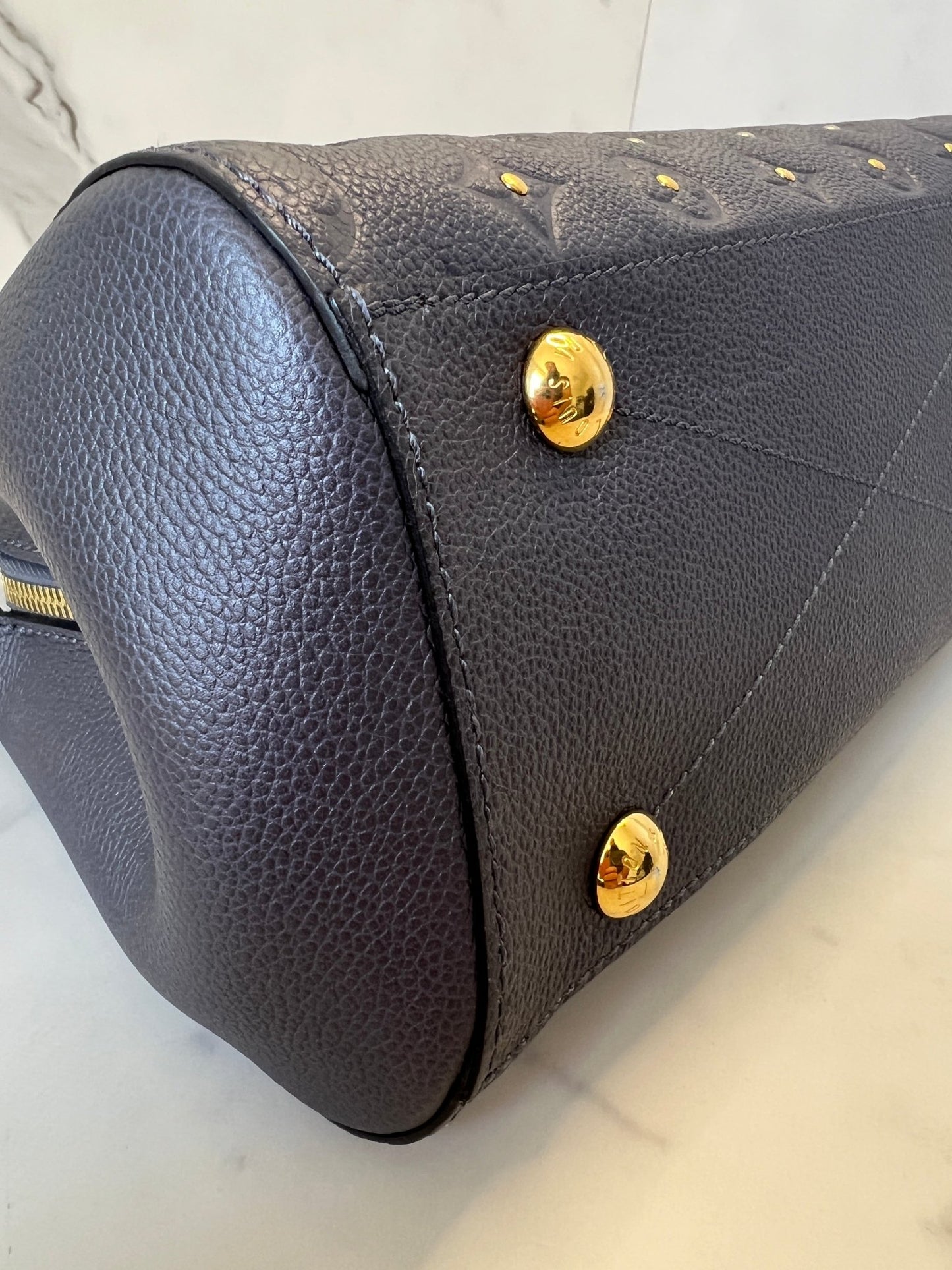Louis Vuitton Empreinte Studded Montaigne BB Grey - Styles via Sina