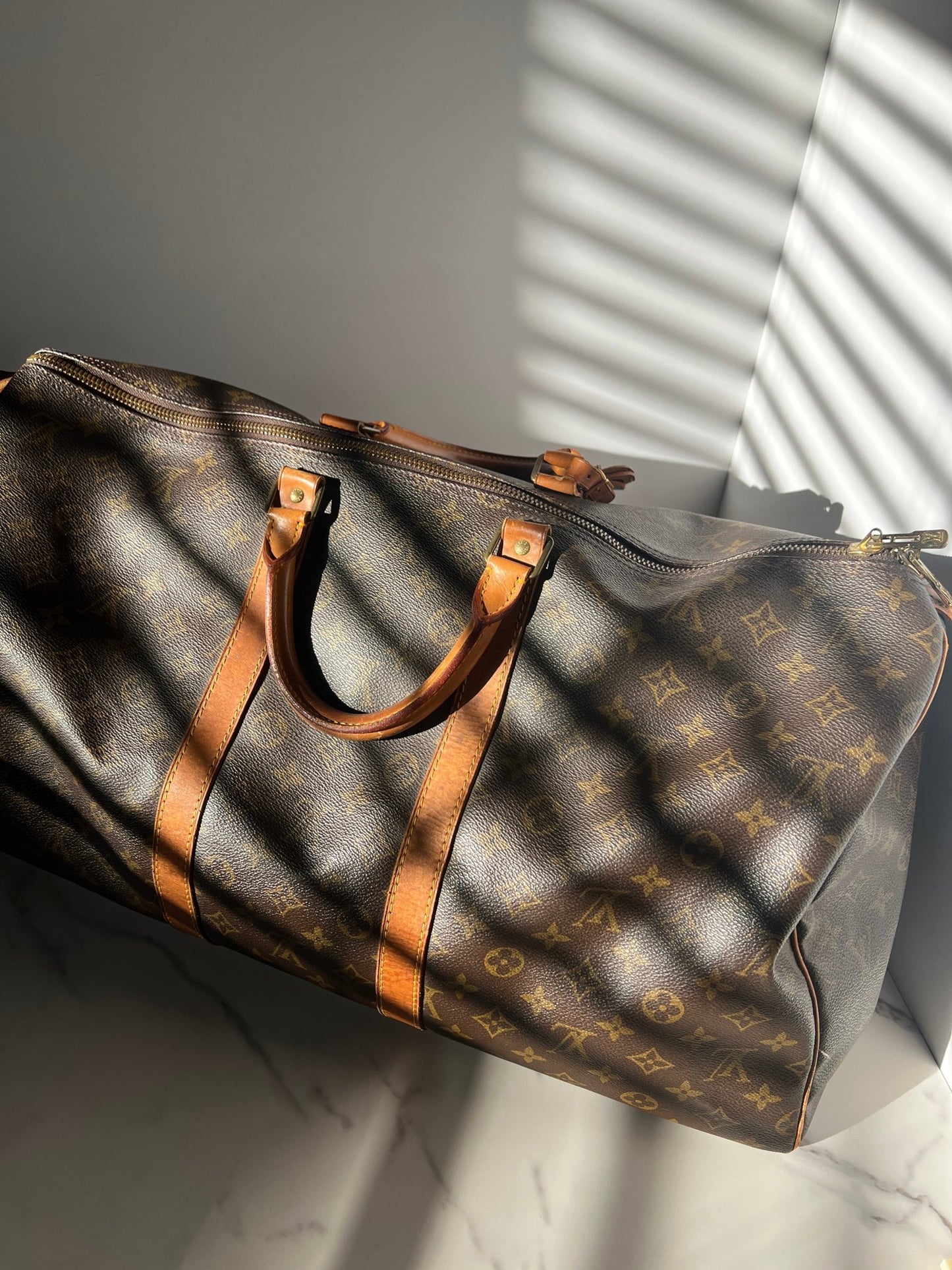 Louis Vuitton Keepall 55 Monogram Canvas Brown - Styles via Sina