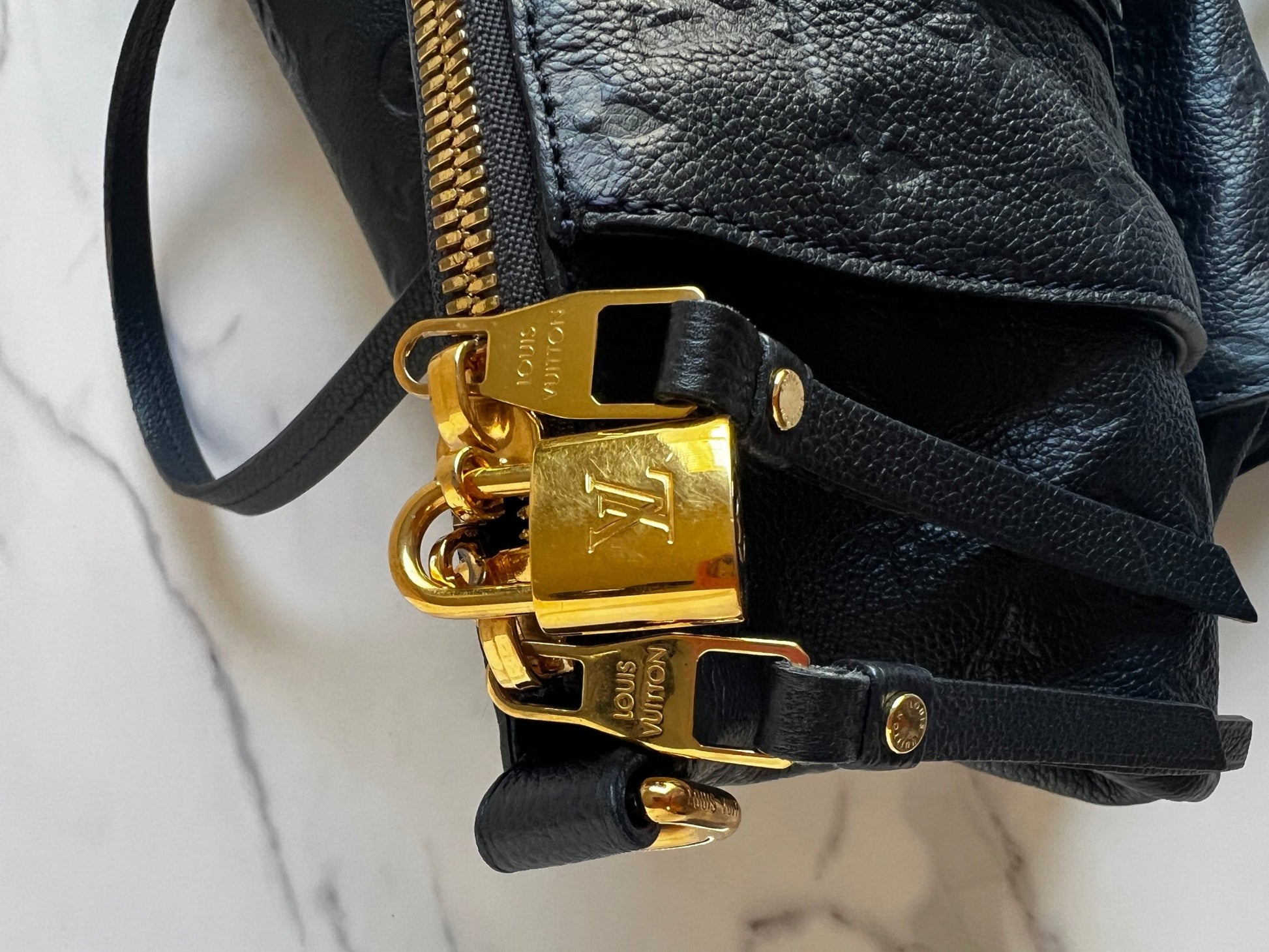 Louis Vuitton Lumineuse PM Monogram Empreinte Blue Infini - Styles via Sina