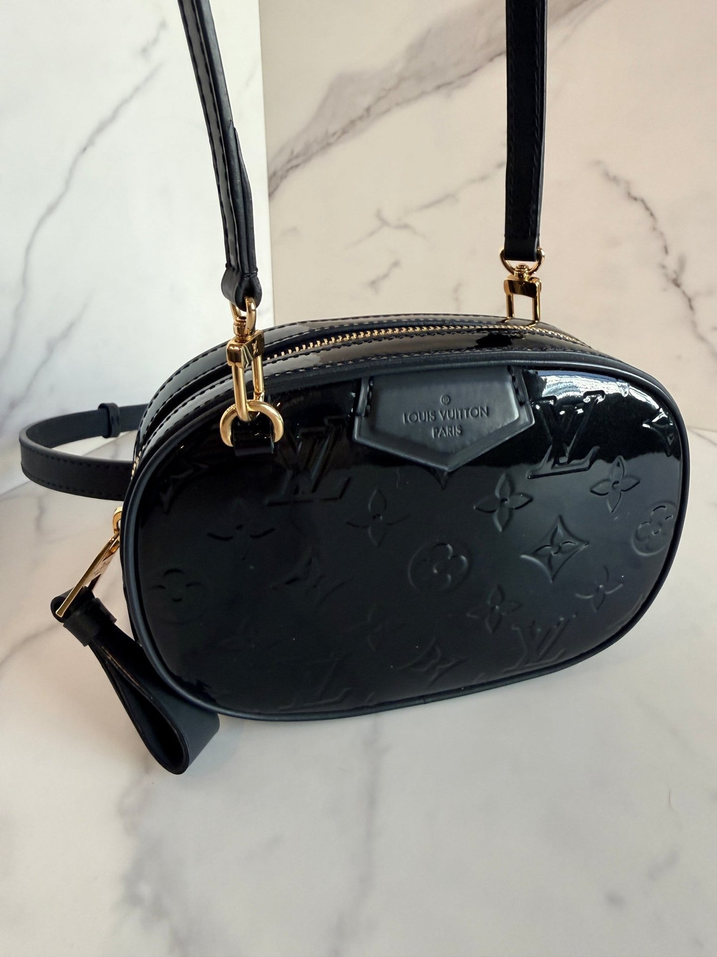 Louis Vuitton Monogram Vernis Belt / Shoulder Bag Black - Styles via Sina