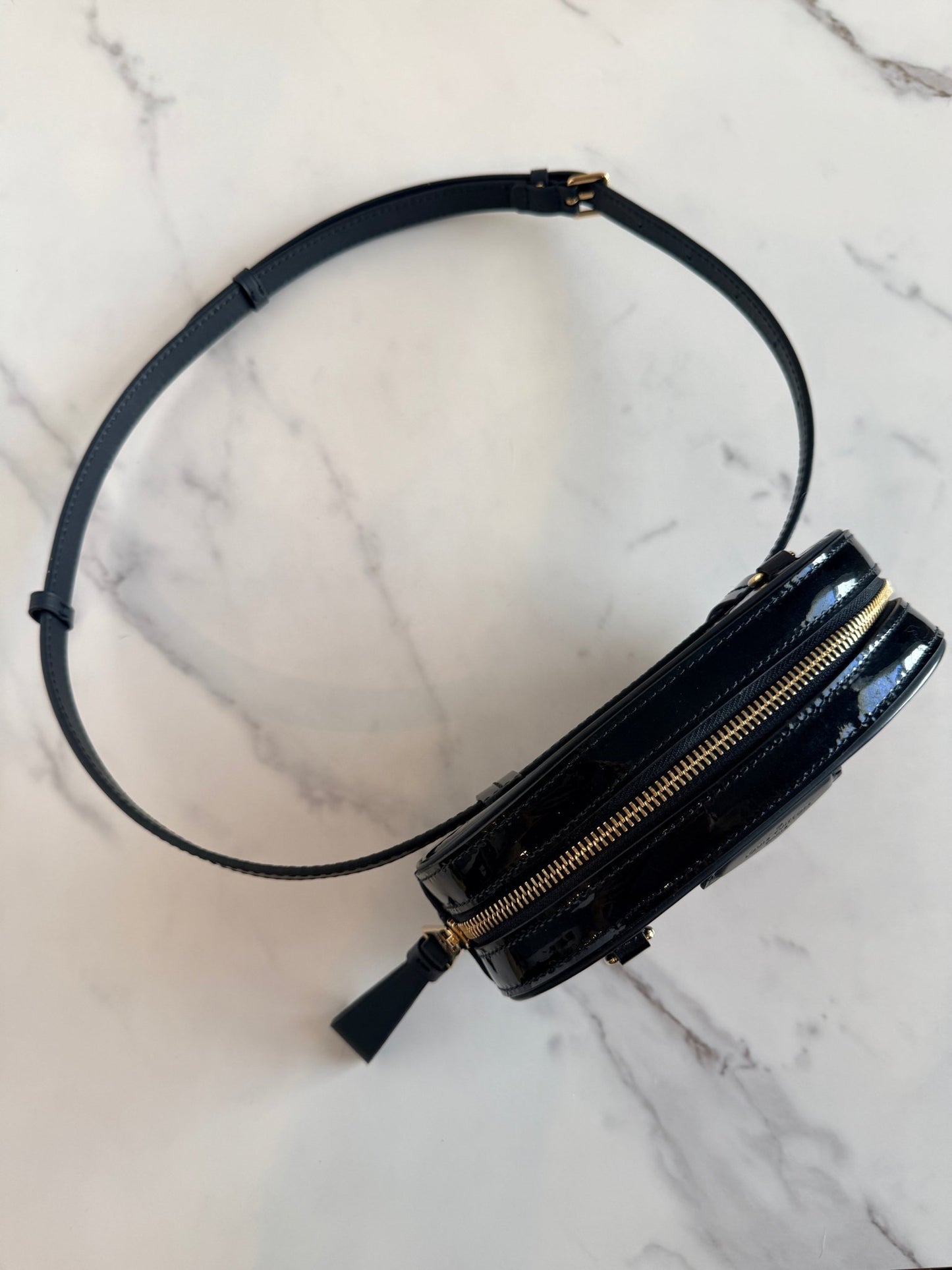 Louis Vuitton Monogram Vernis Belt / Shoulder Bag Black - Styles via Sina