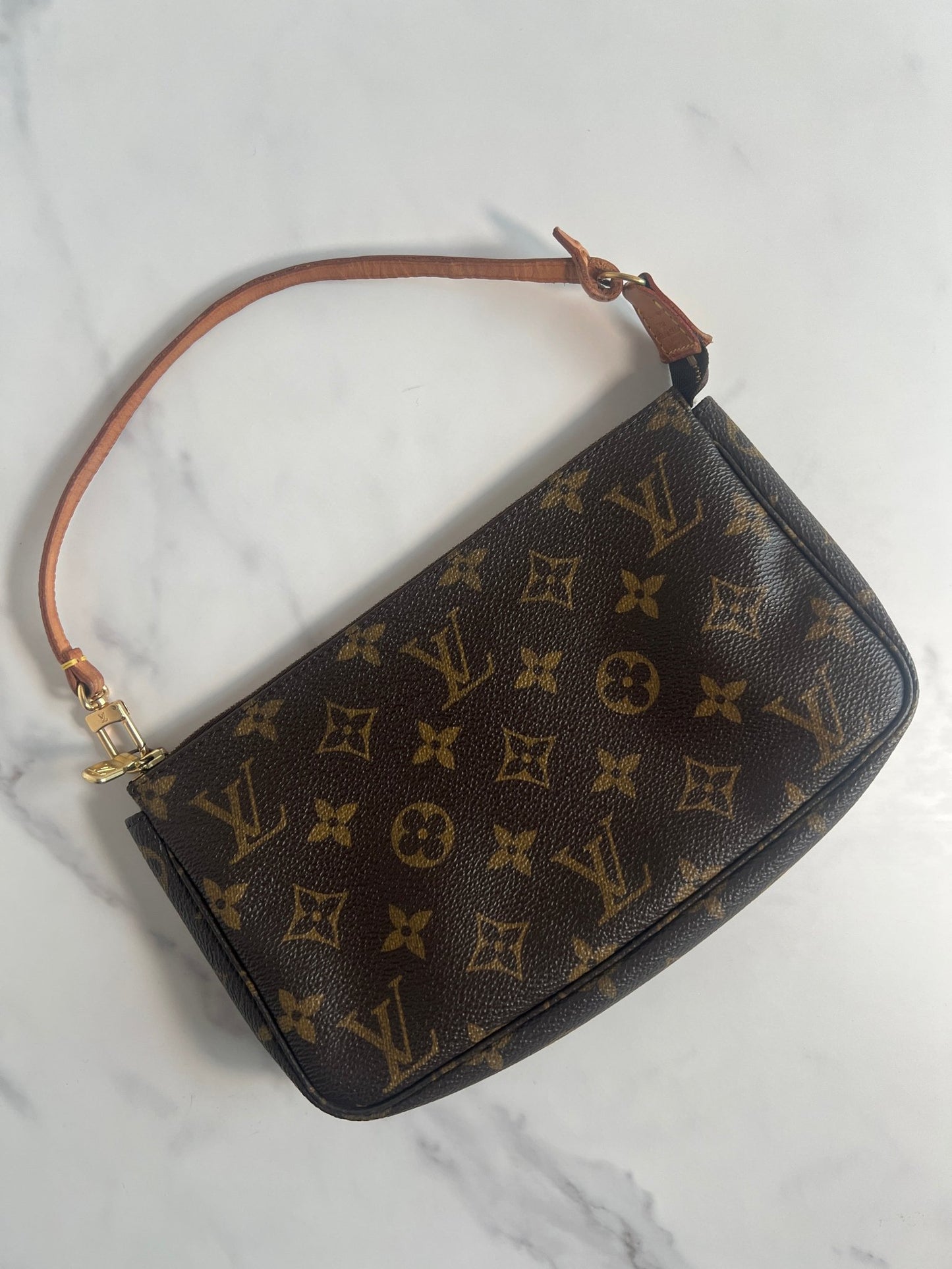 Louis Vuitton Pochette Monogram Canvas Brown - Styles via Sina