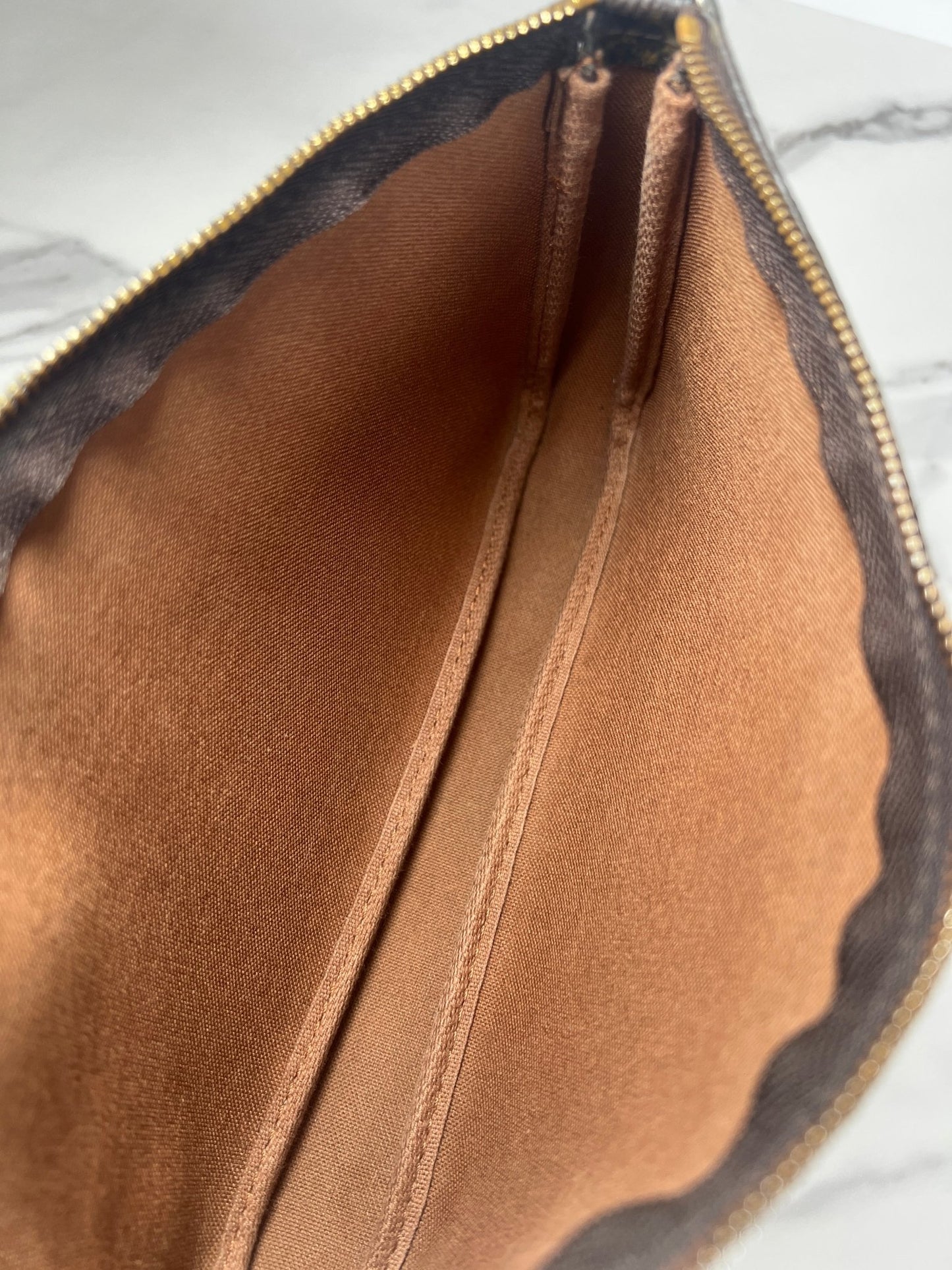 Louis Vuitton Pochette Monogram Canvas Brown - Styles via Sina