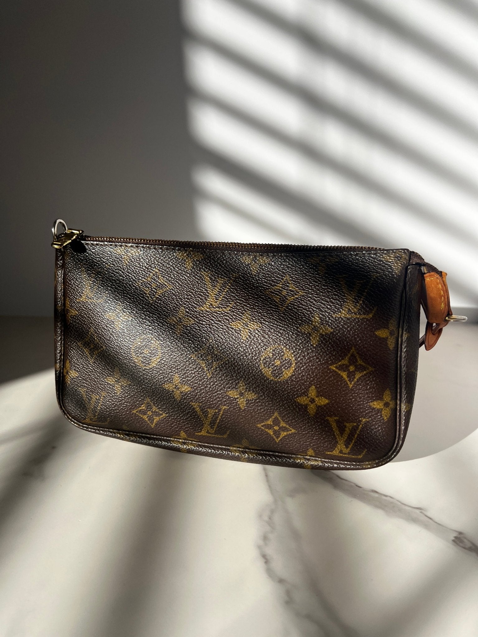 Louis Vuitton Pochette Monogram Canvas Brown - Styles via Sina