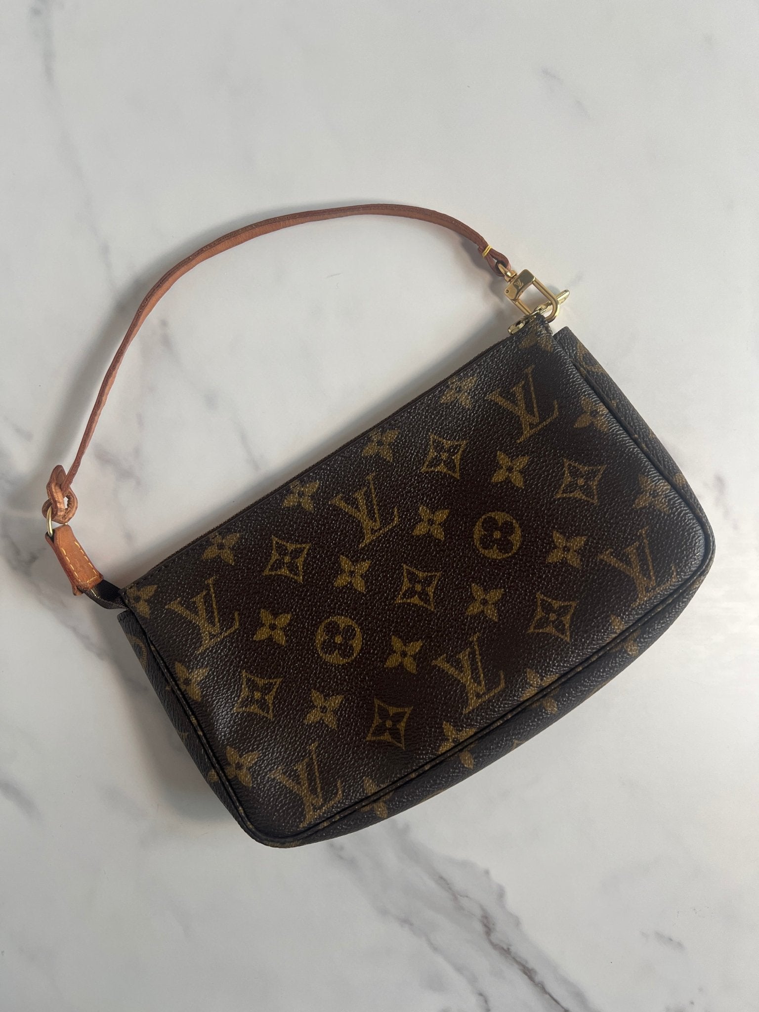Louis Vuitton Pochette Monogram Canvas Brown - Styles via Sina