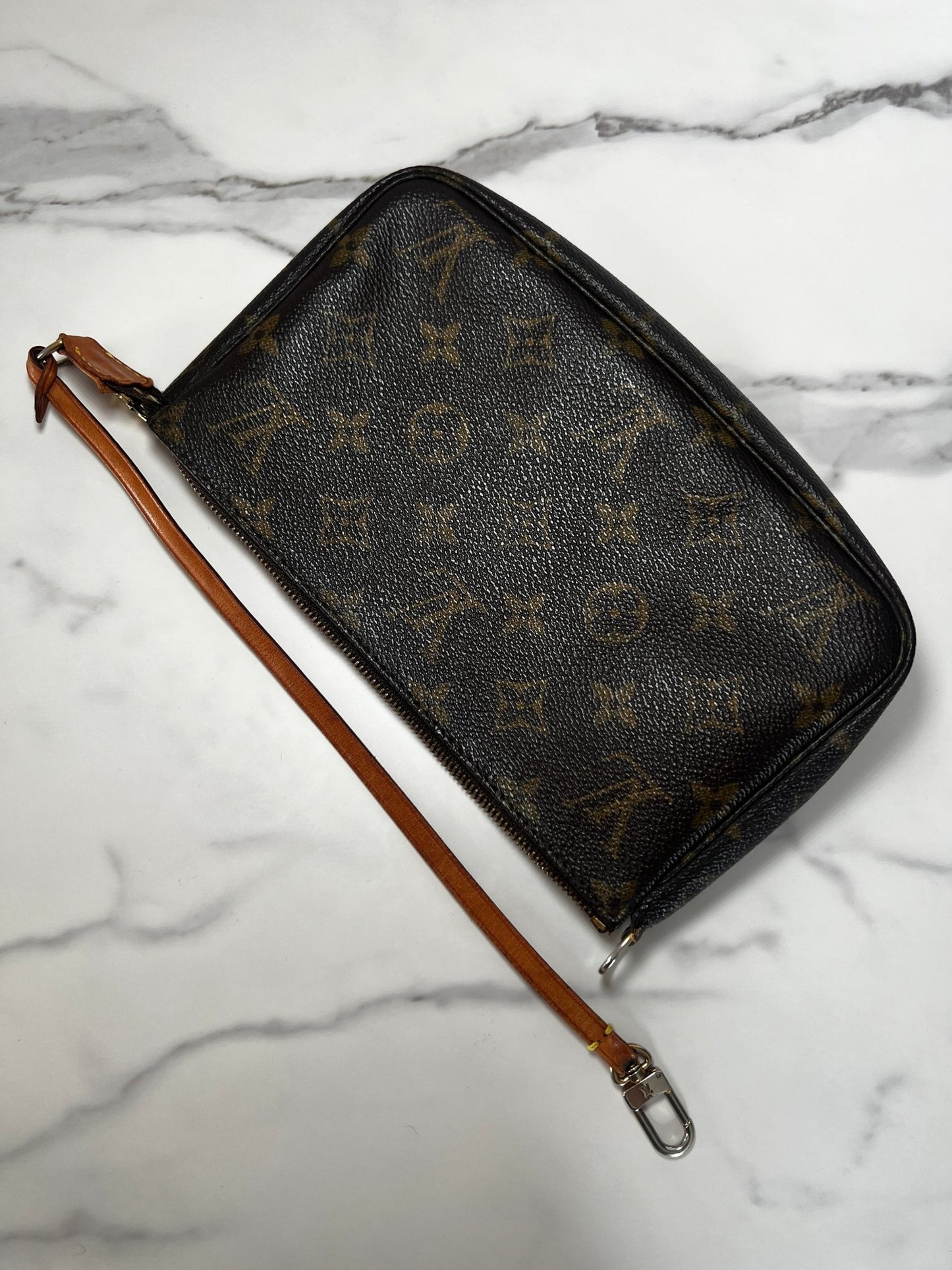 Louis Vuitton Pochette Monogram Canvas Brown - Styles via Sina