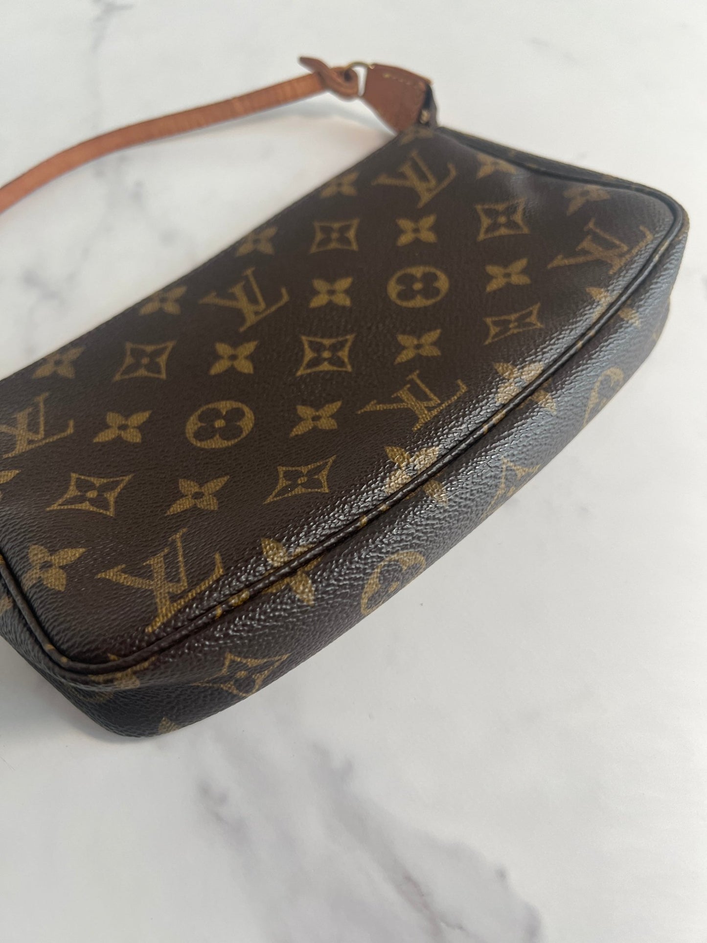 Louis Vuitton Pochette Monogram Canvas Brown - Styles via Sina
