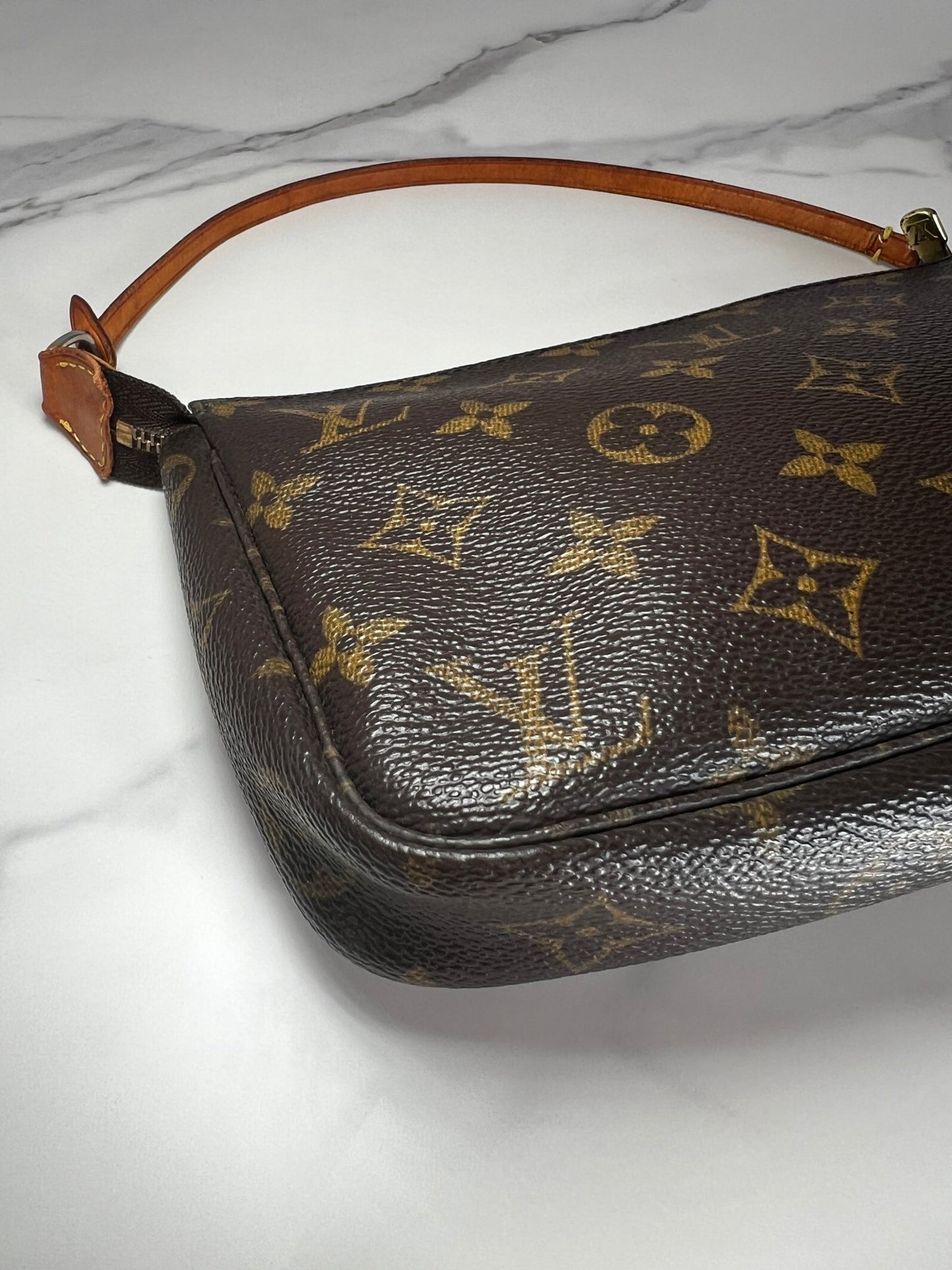 Louis Vuitton Pochette Monogram Canvas Brown - Styles via Sina