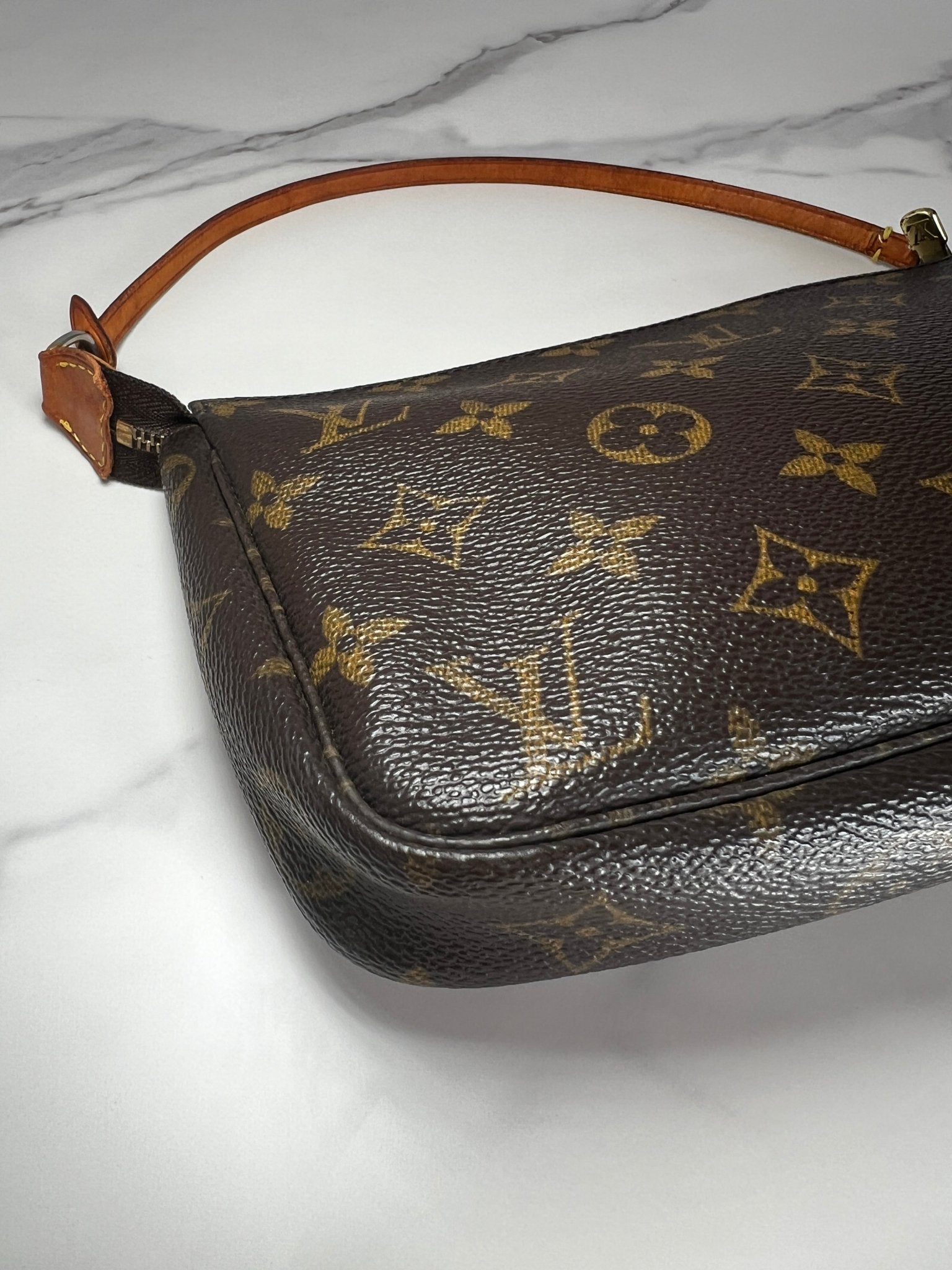 Louis Vuitton Pochette Monogram Canvas Brown - Styles via Sina