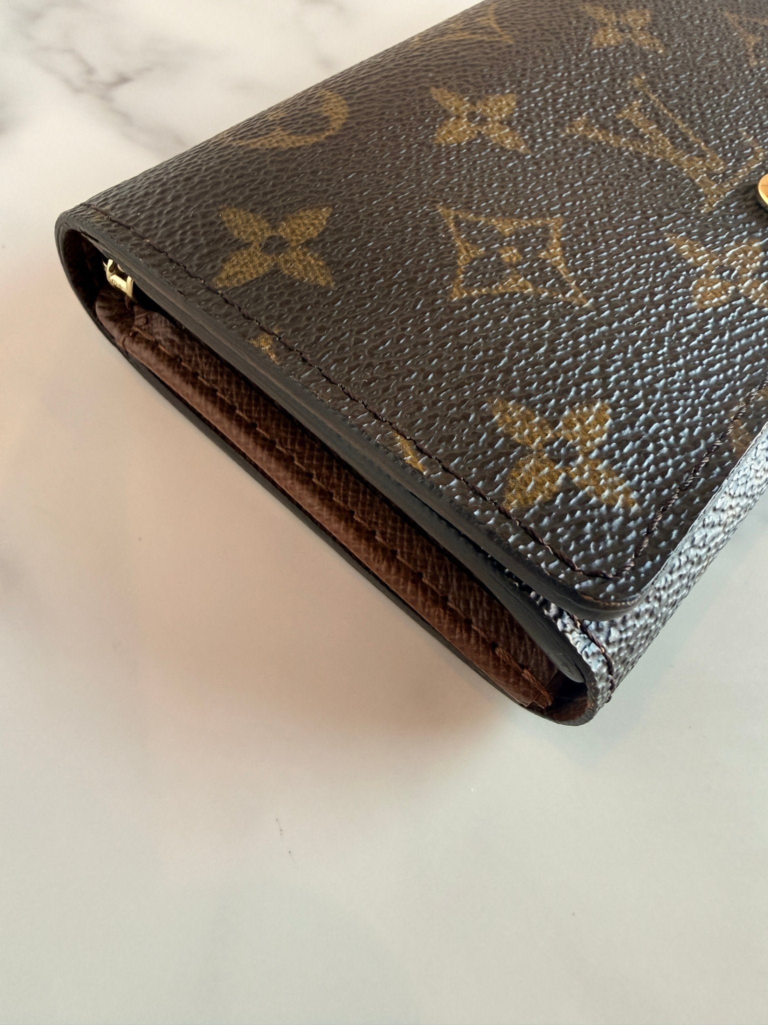 Louis Vuitton Porte - Monnaie Tresor Wallet Monogram Canvas Brown - Styles via Sina