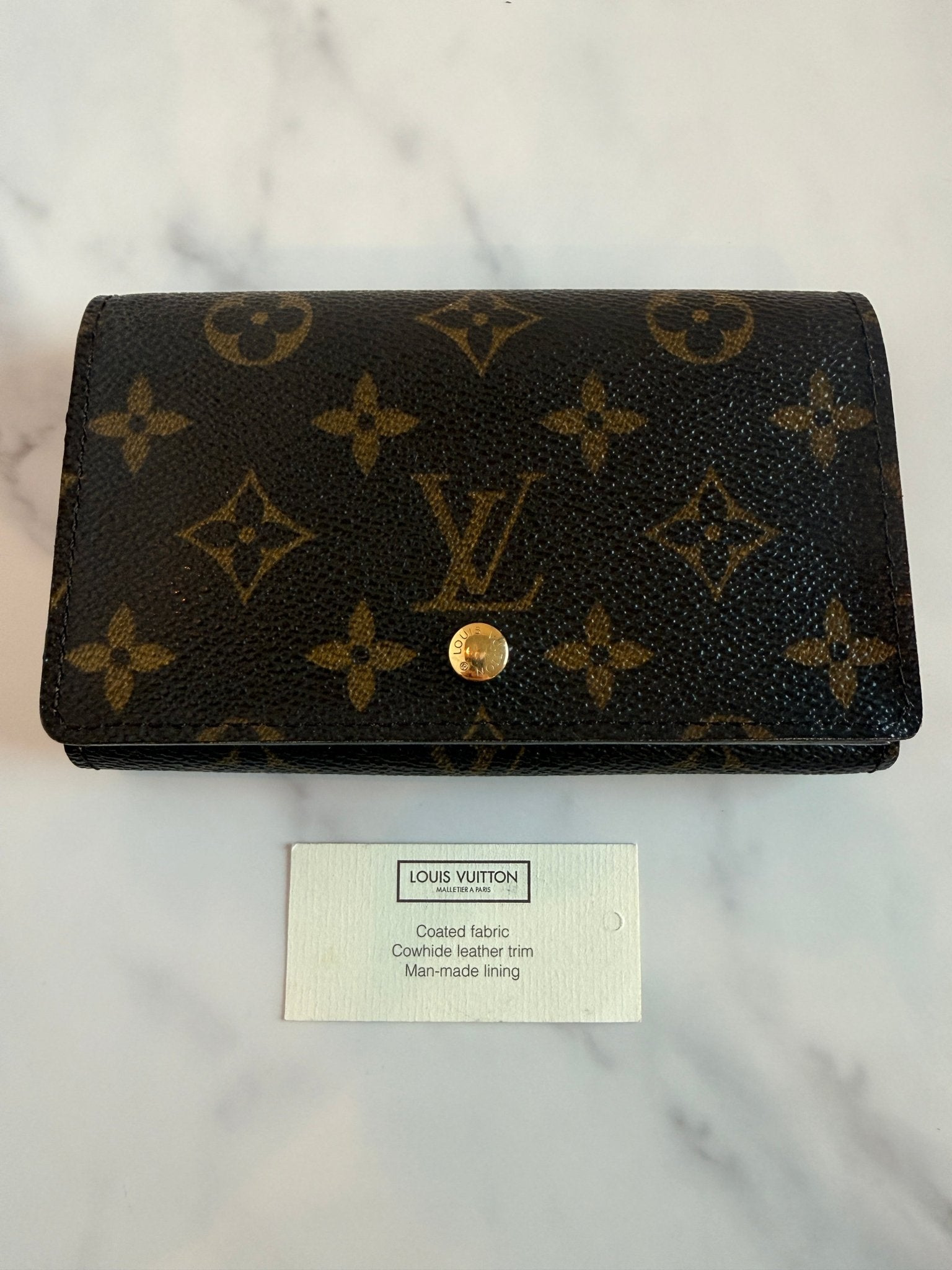 Louis Vuitton Porte - Monnaie Tresor Wallet Monogram Canvas Brown - Styles via Sina