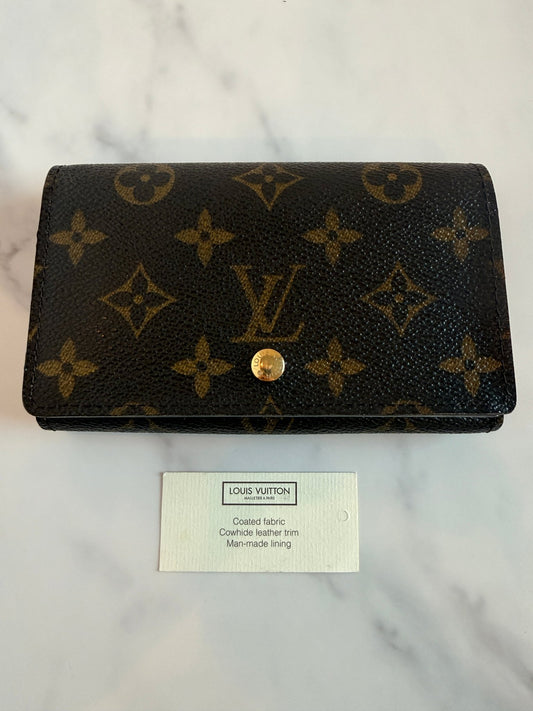 Louis Vuitton Porte - Monnaie Tresor Wallet Monogram Canvas Brown - Styles via Sina