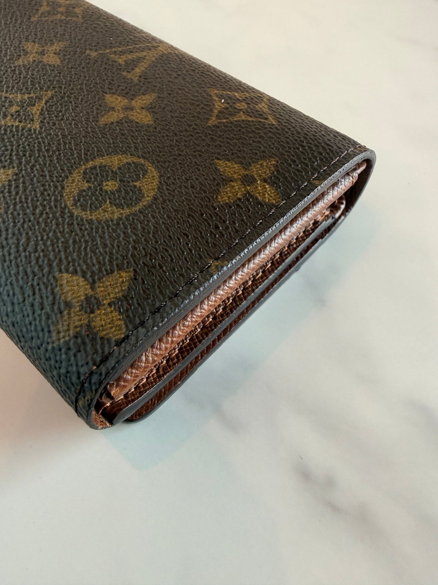 Louis Vuitton Porte - Monnaie Tresor Wallet Monogram Canvas Brown - Styles via Sina