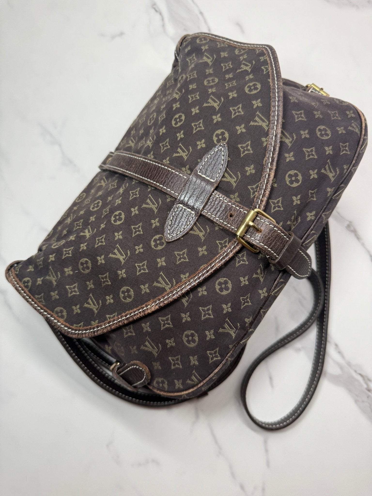 Louis Vuitton Saumur 30 Mini Lin Brown - Styles via Sina