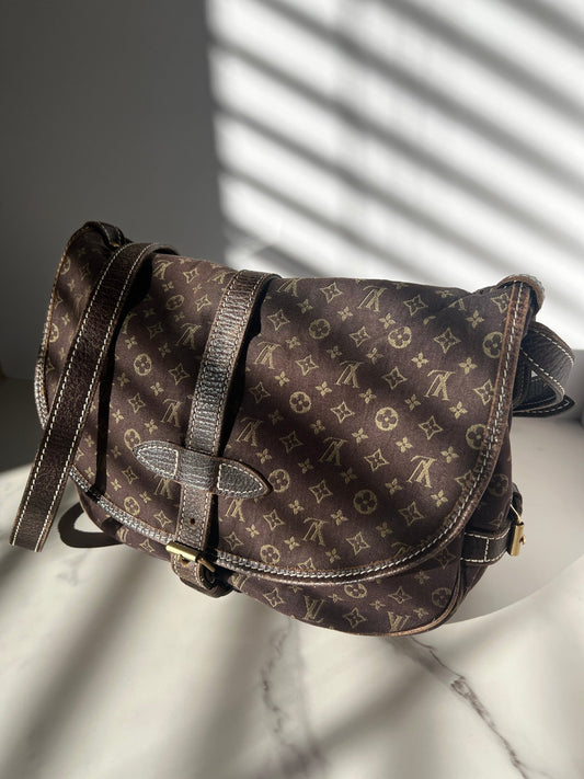 Louis Vuitton Saumur 30 Mini Lin Brown - Styles via Sina