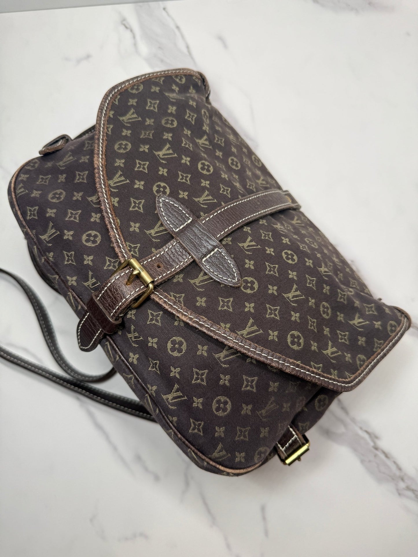 Louis Vuitton Saumur 30 Mini Lin Brown - Styles via Sina