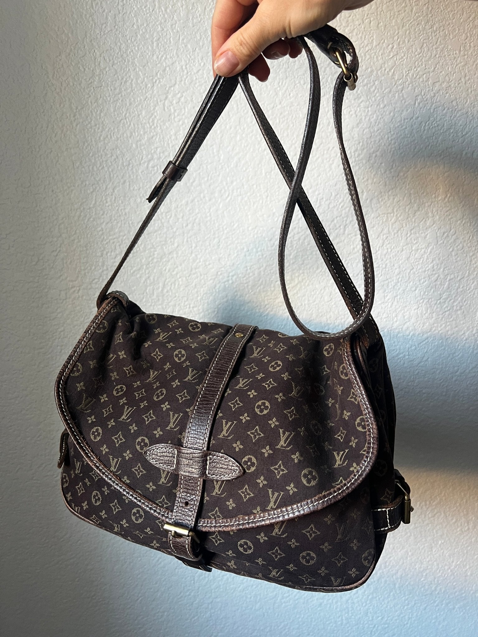 Louis Vuitton Saumur 30 Mini Lin Brown - Styles via Sina