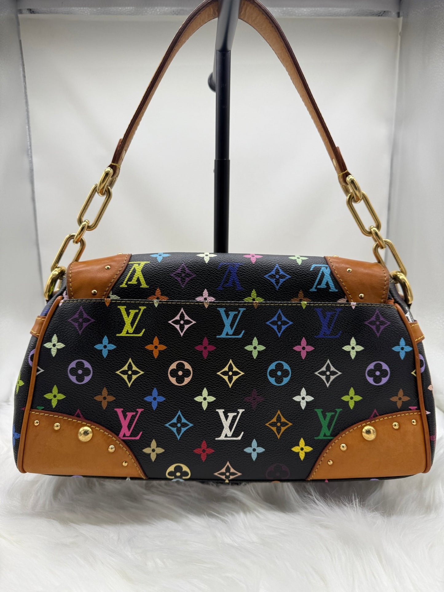 Louis Vuitton x Takashi Murakami Beverly MM Monogram Multicolor in Black - Styles via Sina